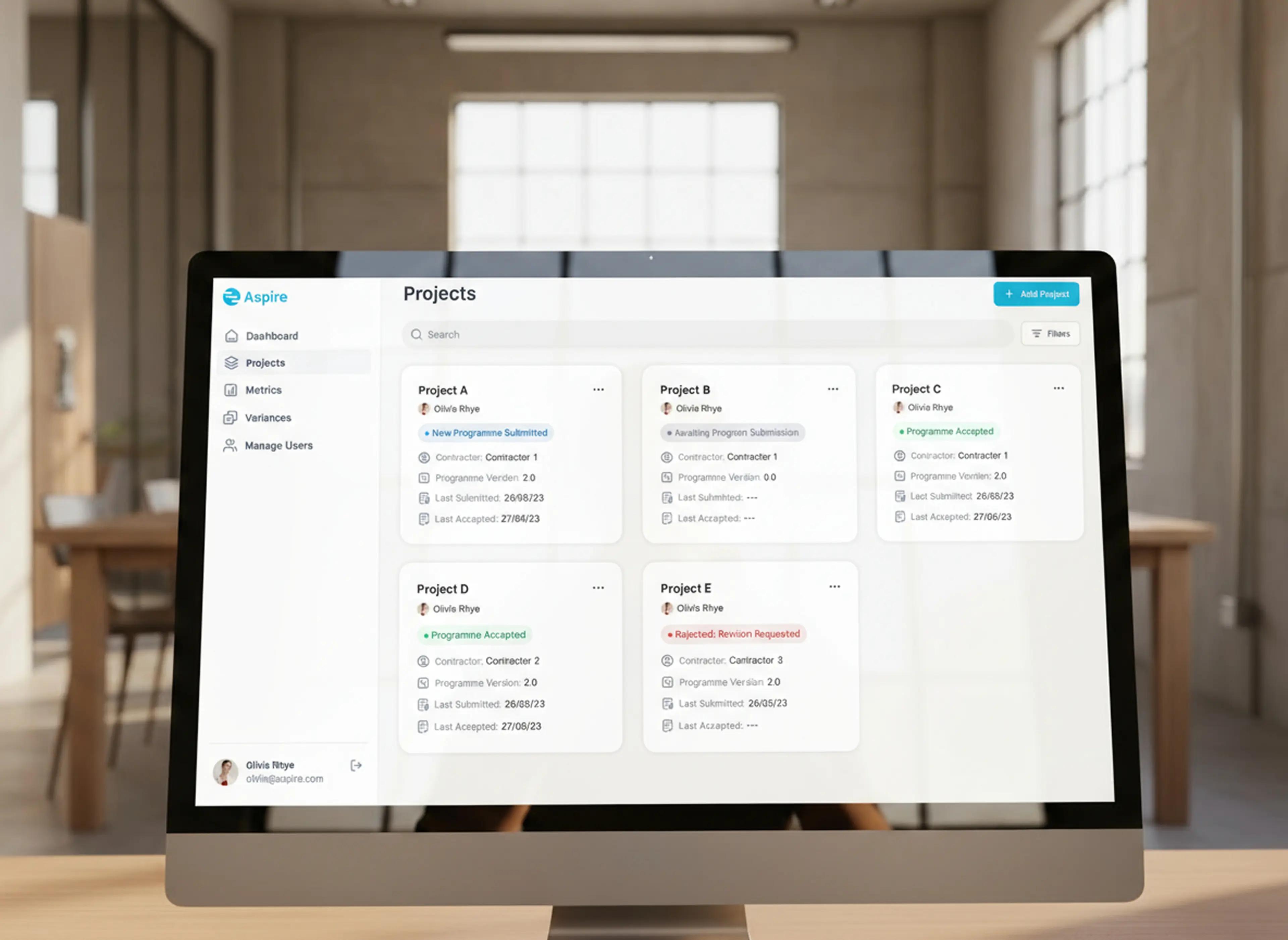Contractor management system for major projects