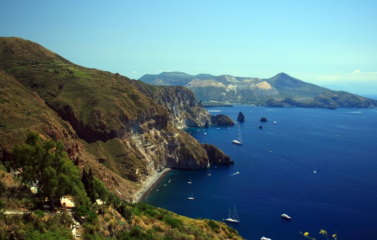 Lipari coastline, Italy.