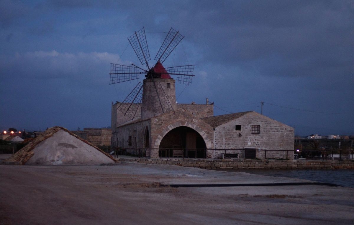 Windmill located near river water