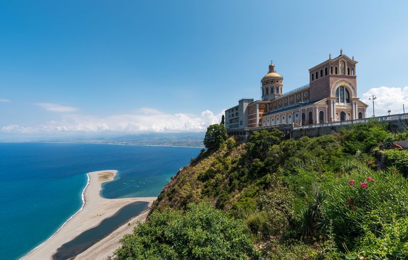 The sanctuary and the beach in Tindari, Sicily
