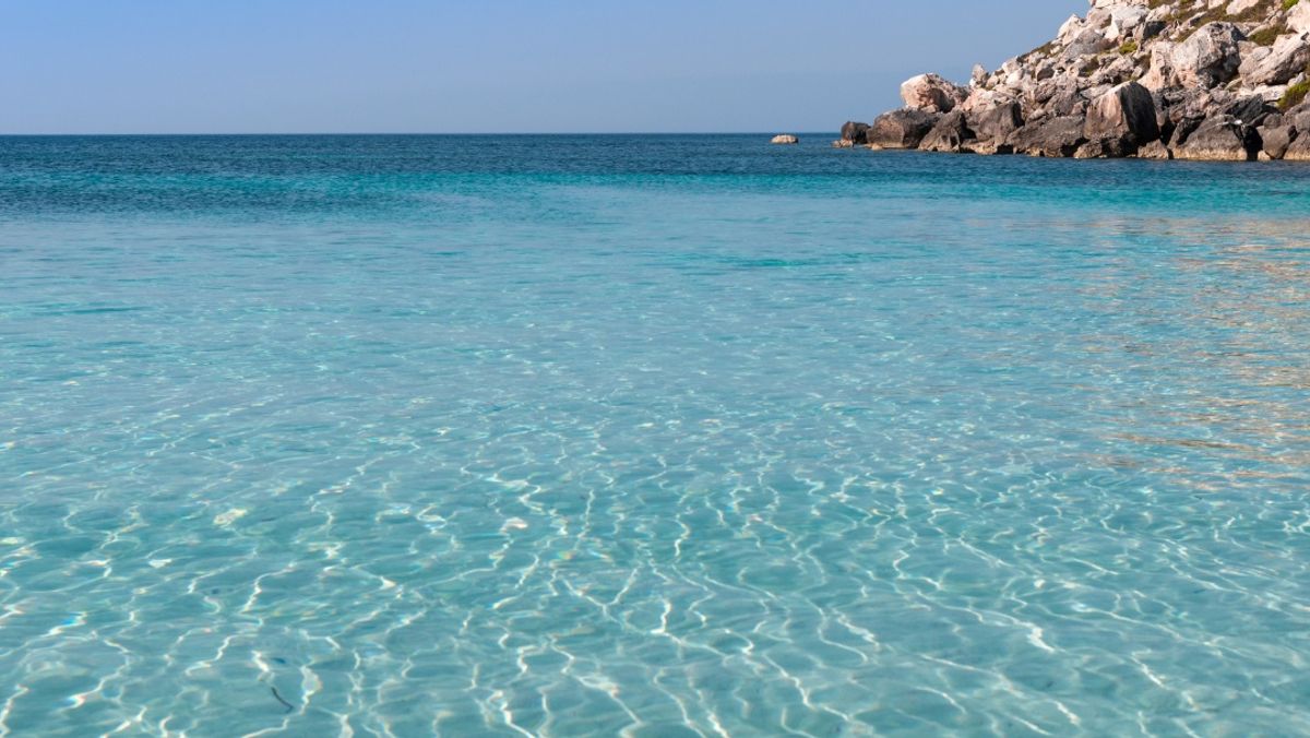 Cala azzurra beach on Favignana Island, Italy.