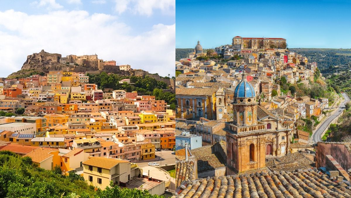 Sardinia and Sicily, side by side
