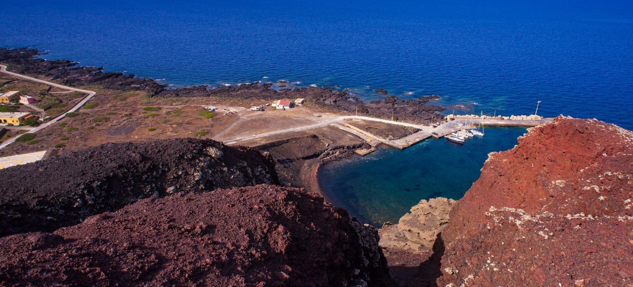 Top View of the Beach Called Cala Pozzolana Di Ponente