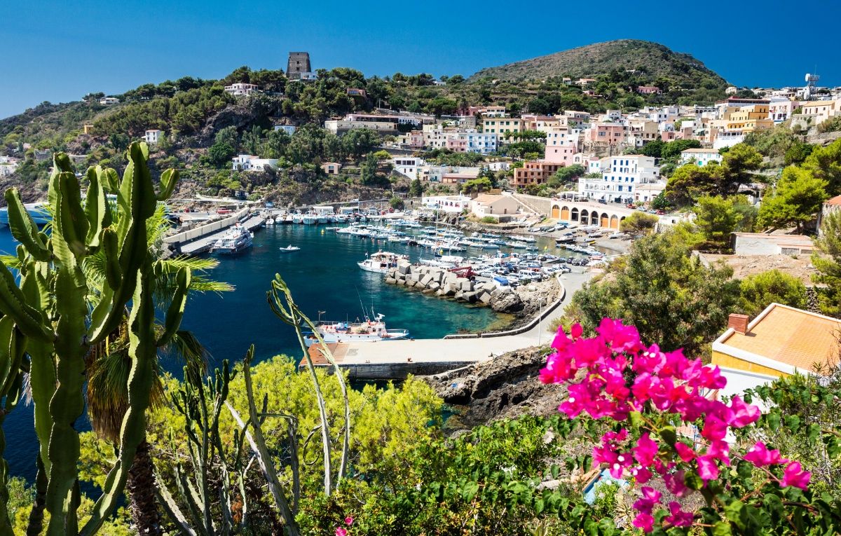 Port of Ustica Island at Tyrrhenian Sea