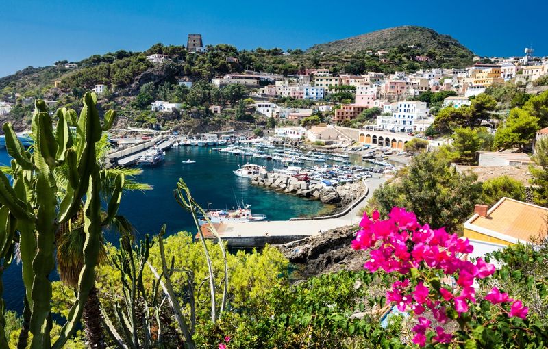 Port of Ustica Island at Tyrrhenian Sea