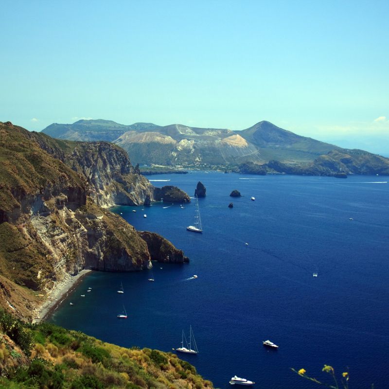 Lipari coastline, Italy.