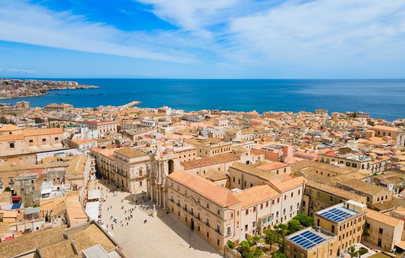 Cathedral of Syracuse or Duomo di Siracusa aerial view