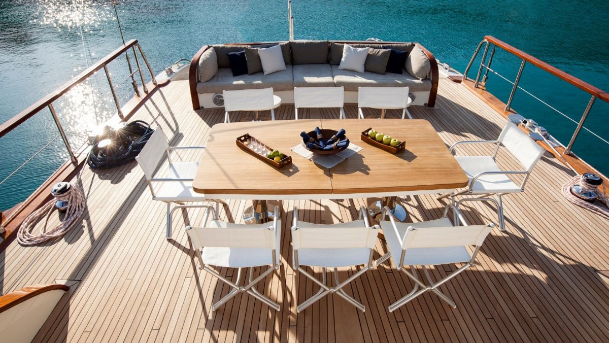 Table setting at a luxury yacht