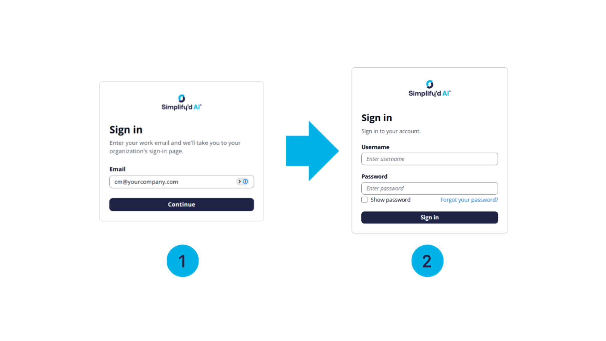 image of two new login screens