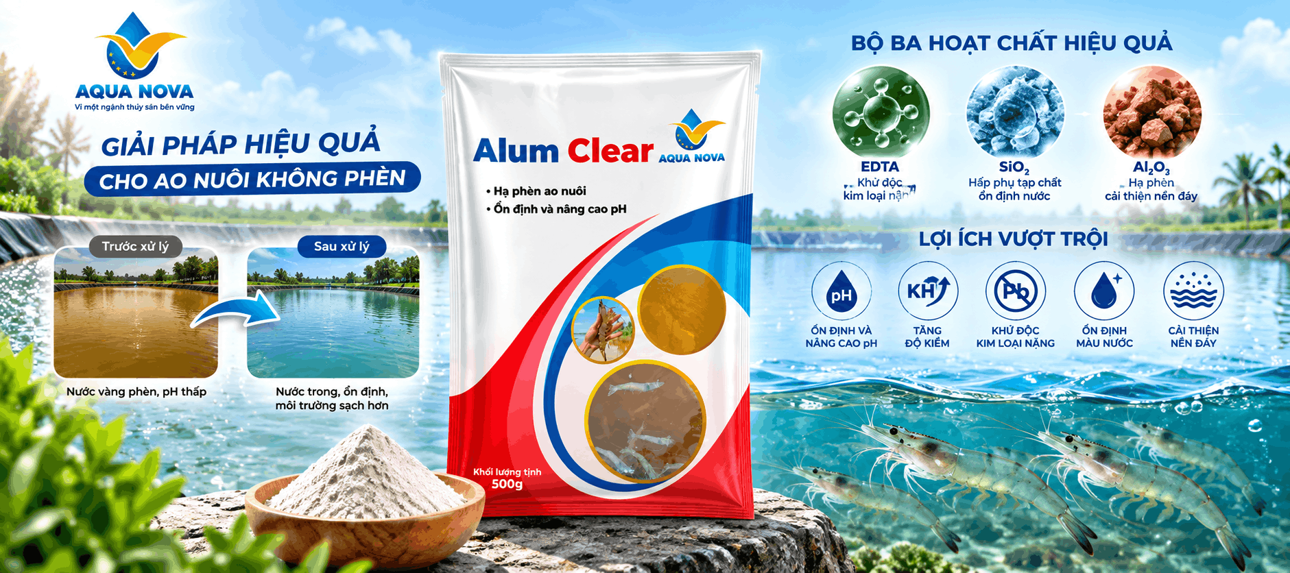 Bao bì sản phẩm Alum Clear của Aqua Nova