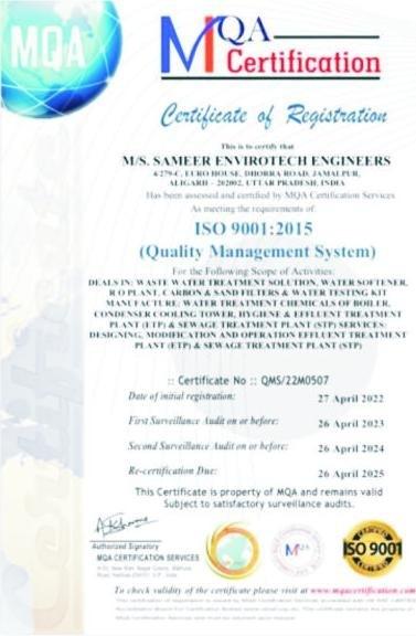 ISO 9001:2015 certificate
