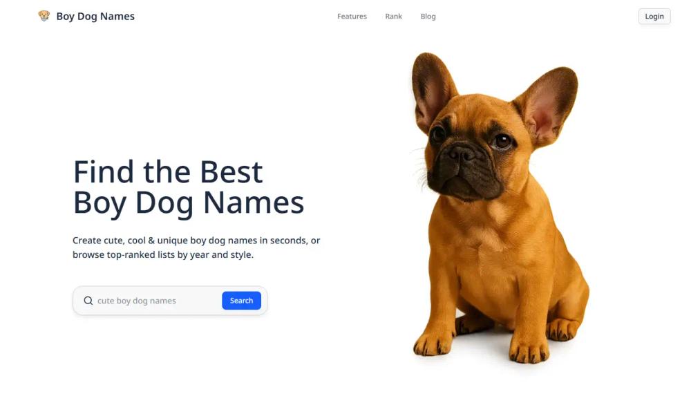 image of Boy Dog Names