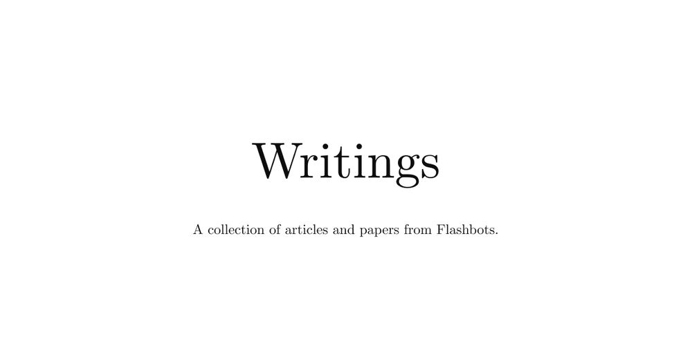 image of Flashbots Writings