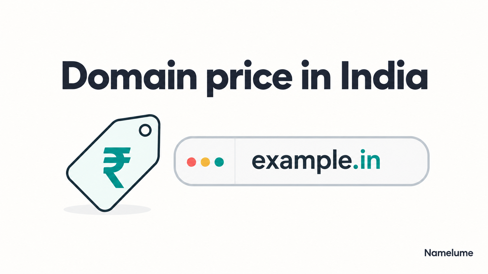 domain price: a price tag with a rupee sign next to the web address example.in