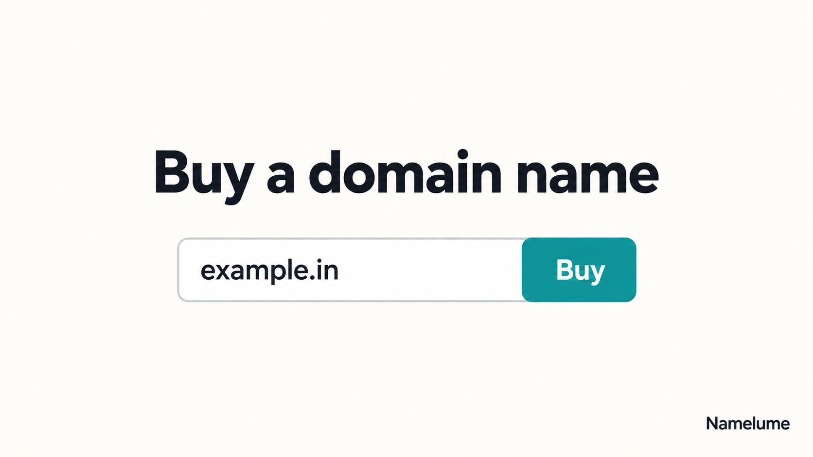 buy a domain name: a search box with the web address example.in and a buy button
