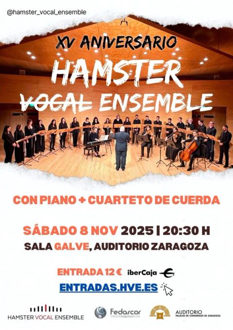 Cartel: XV Aniversario · piano y cuarteto