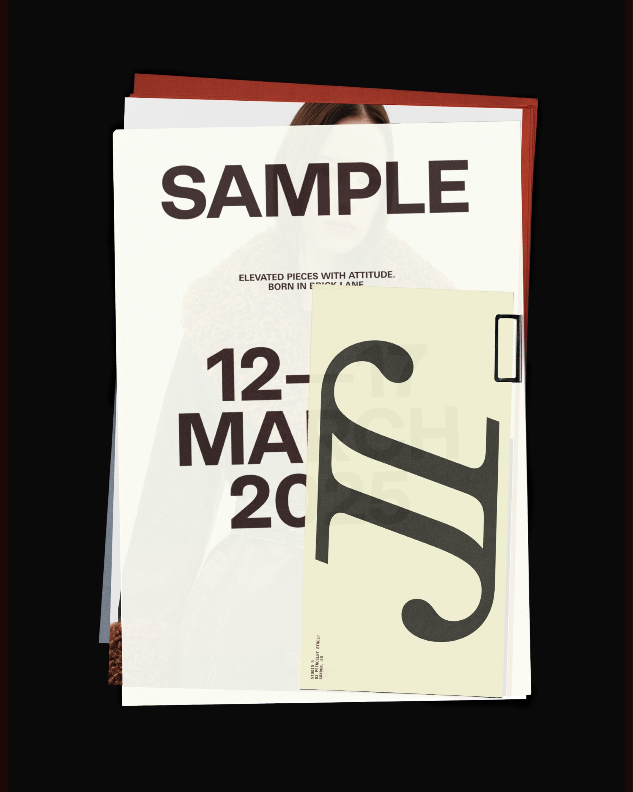 An image of Jake womenswear fashion brand showing the logo typography in a printed collage