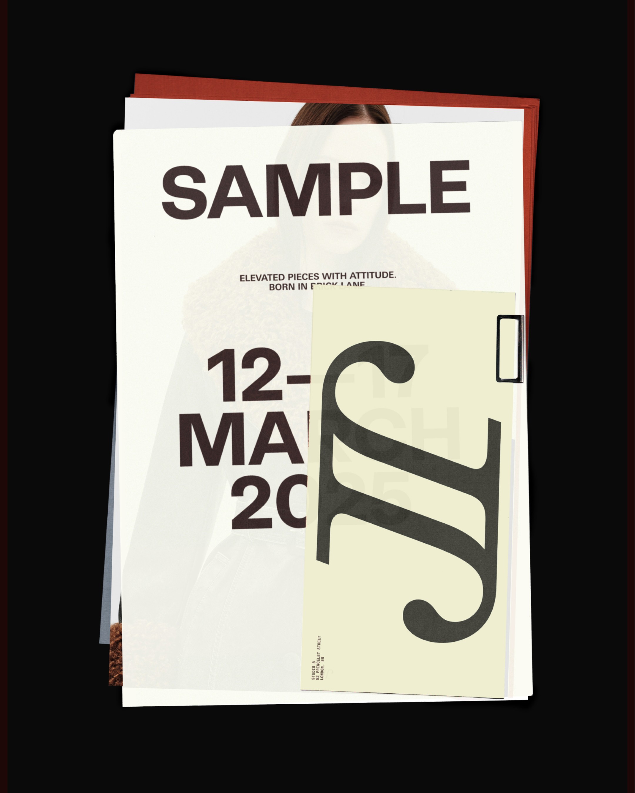 An image of Jake womenswear fashion brand showing the logo typography in a printed collage