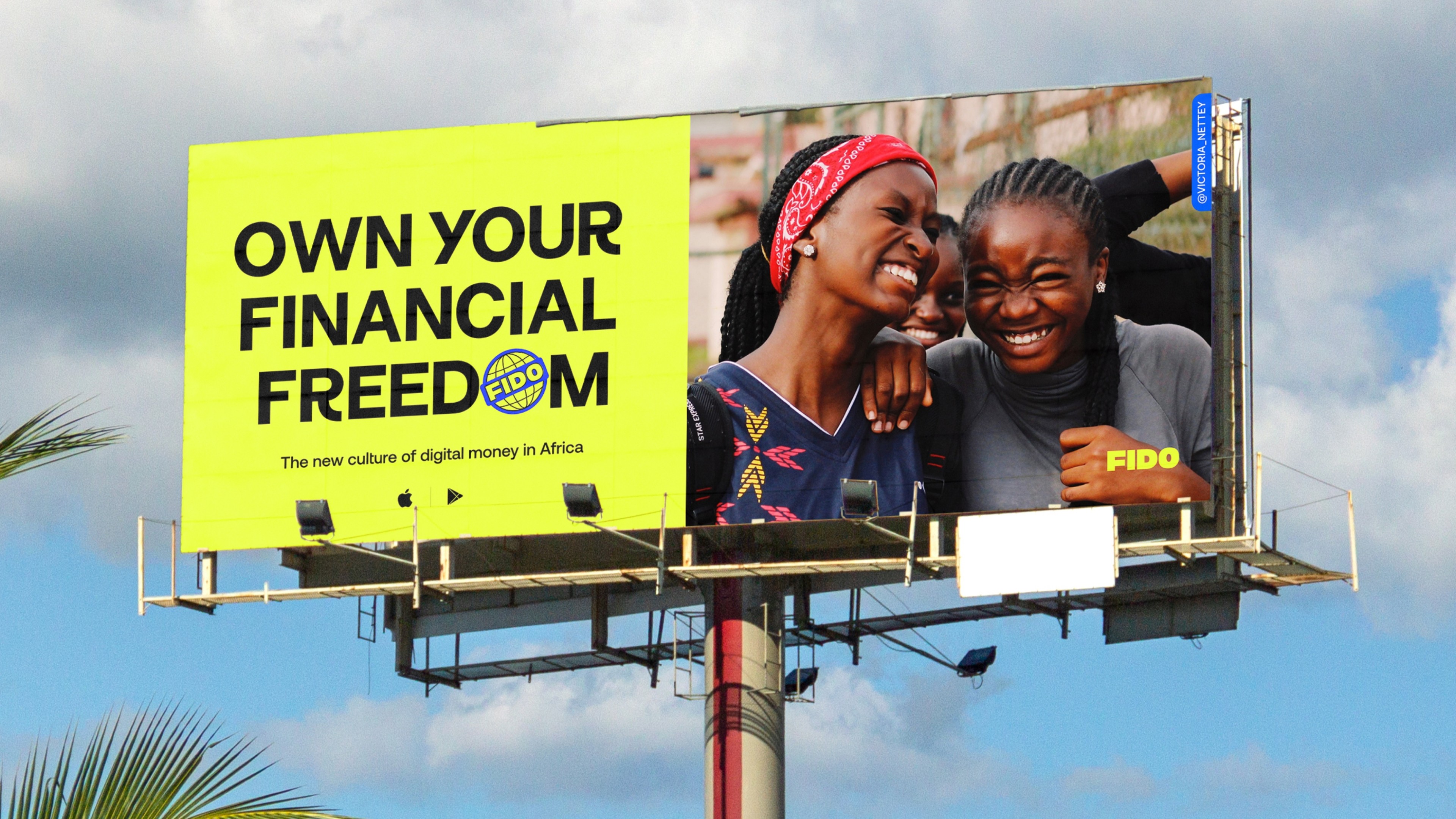 An image of Fido bank brand on a billboard ooh poster as a key visual for marketing