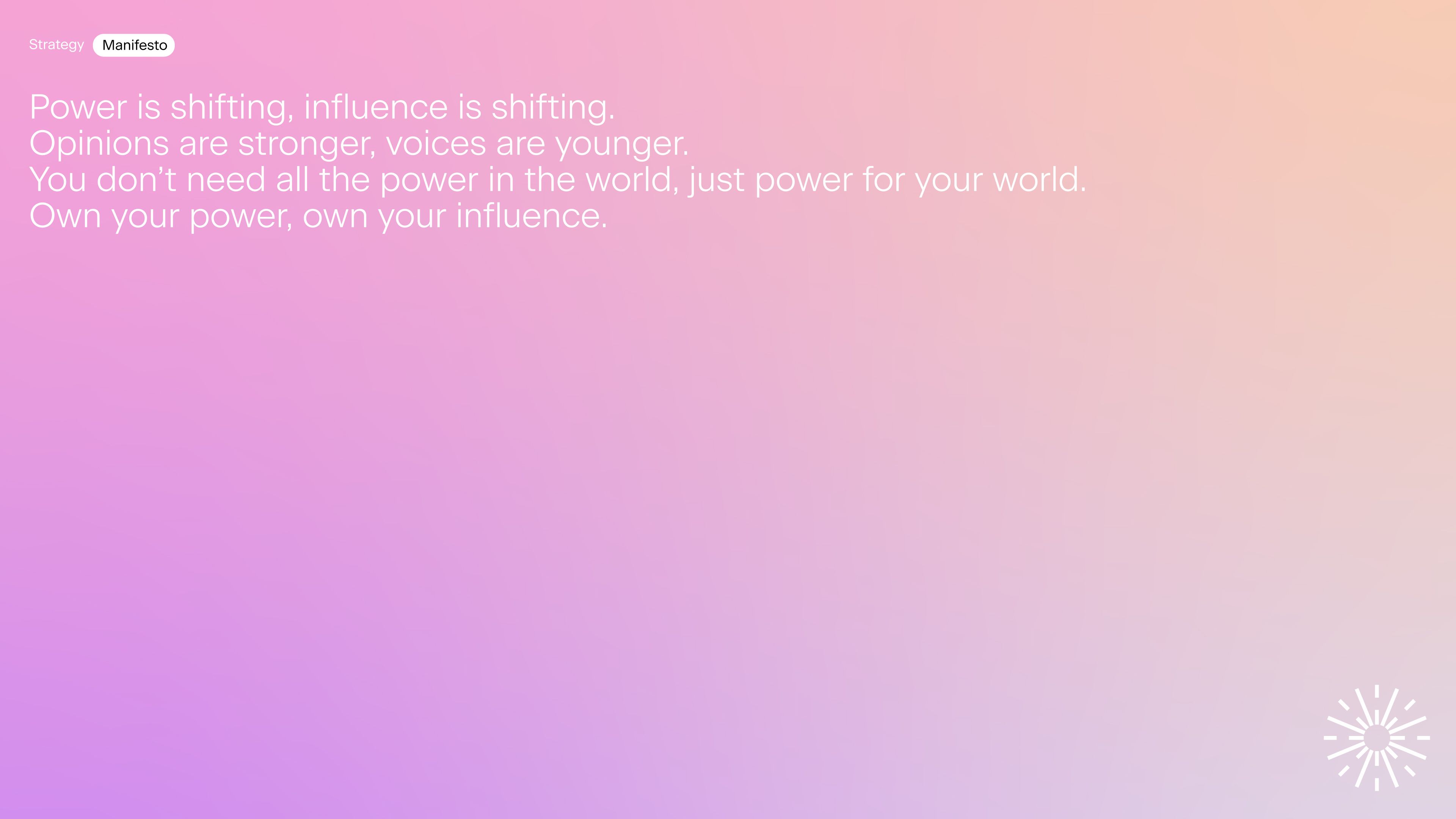 An image of the Svea Solar manifesto and tone of voice explaining the power shift and power shifter concept