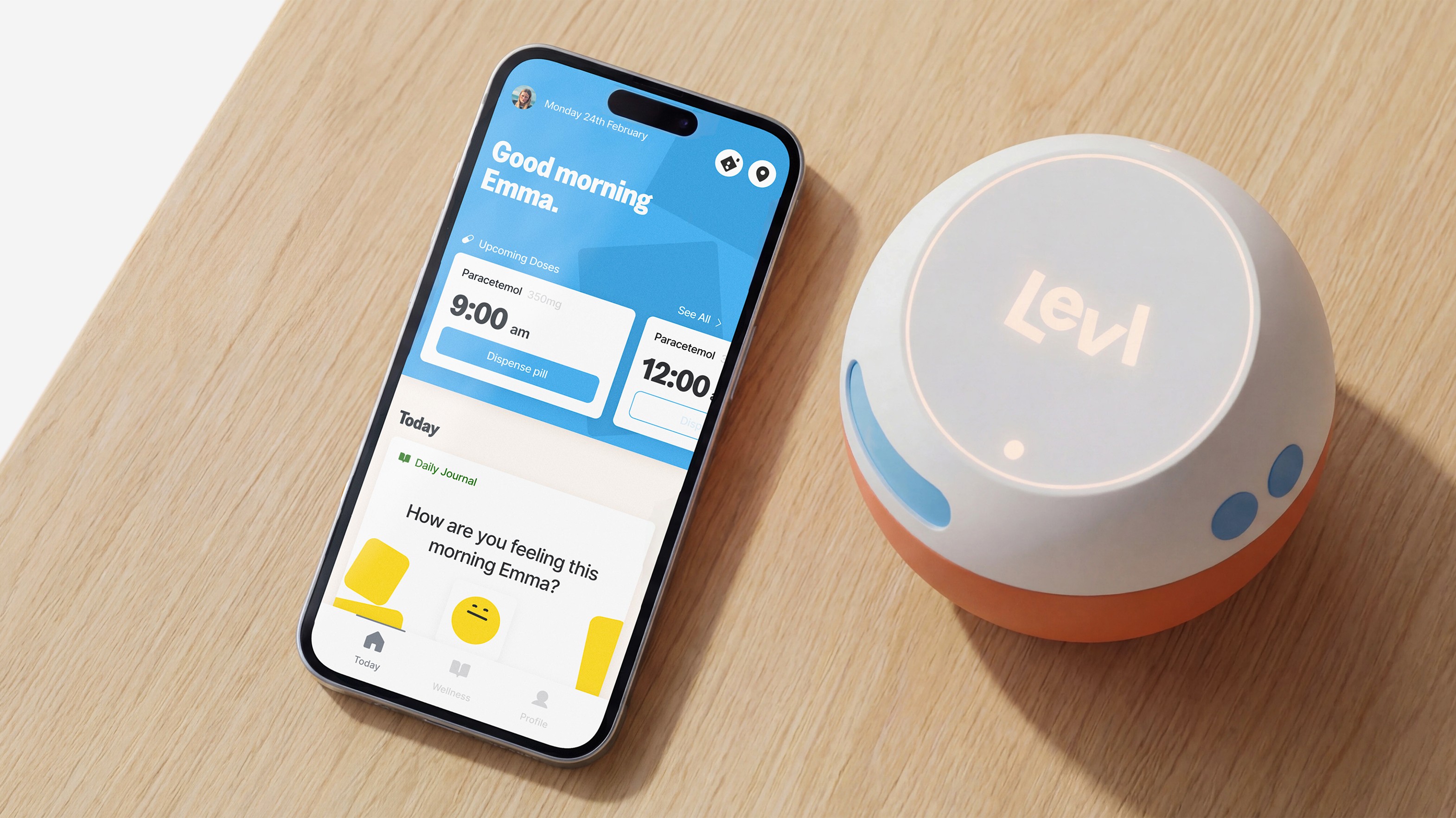 An image of Levl product design showing ui and ux
