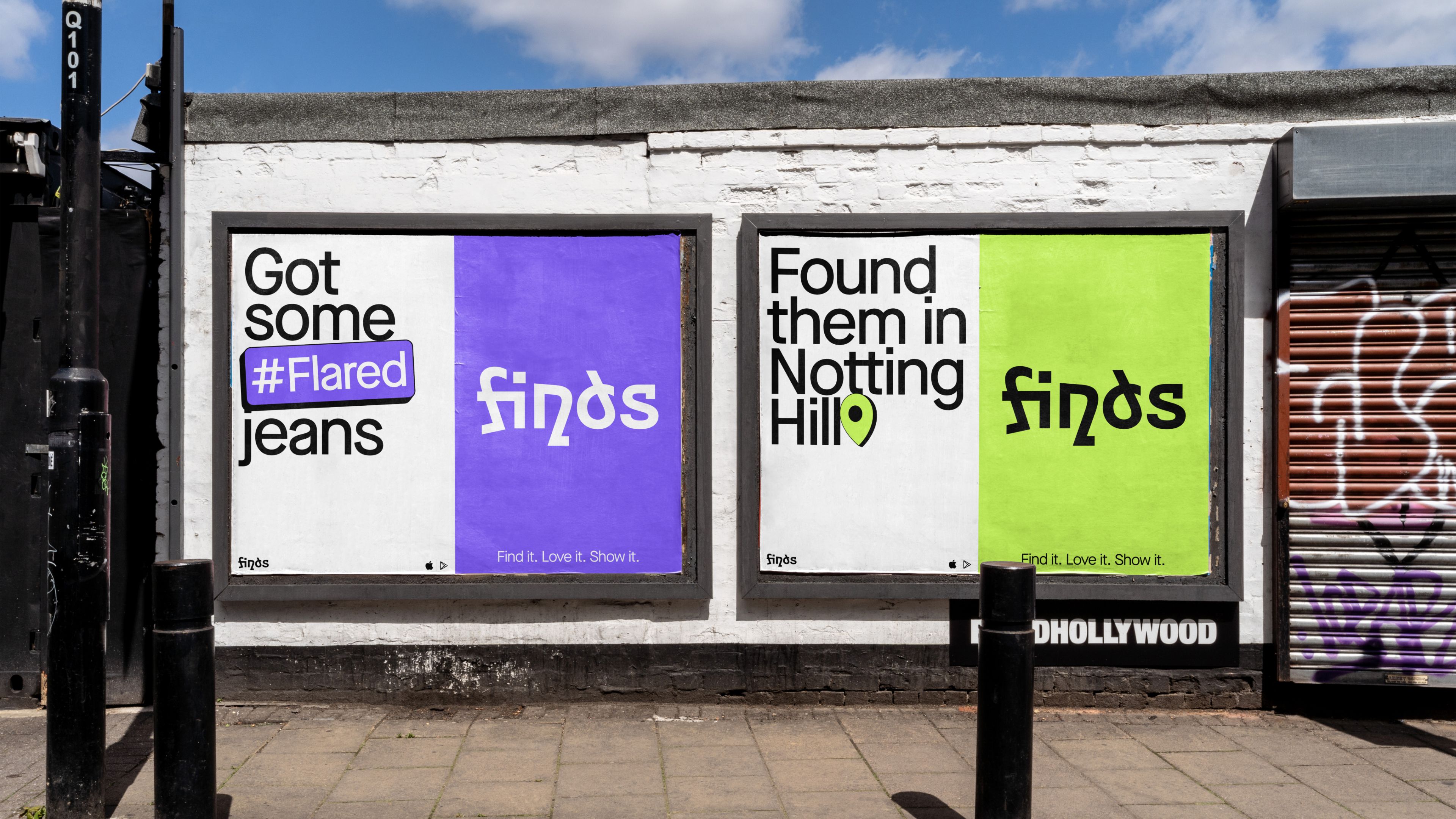 An image of Finds brand design in a billboard ooh poster format showing a key visual