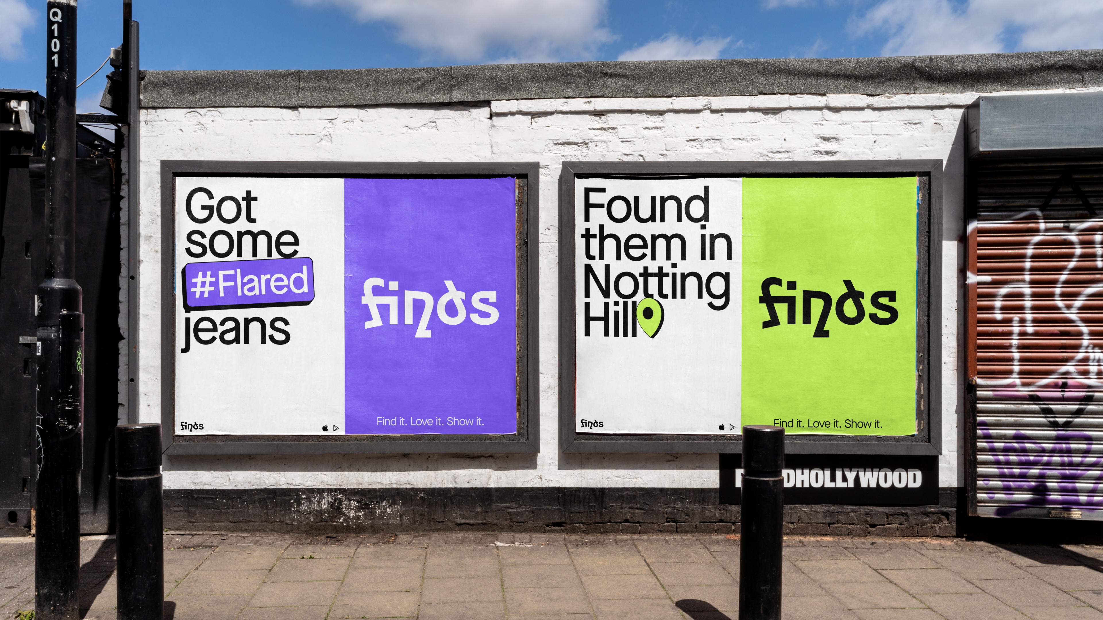 An image of Finds brand design in a billboard ooh poster format showing a key visual