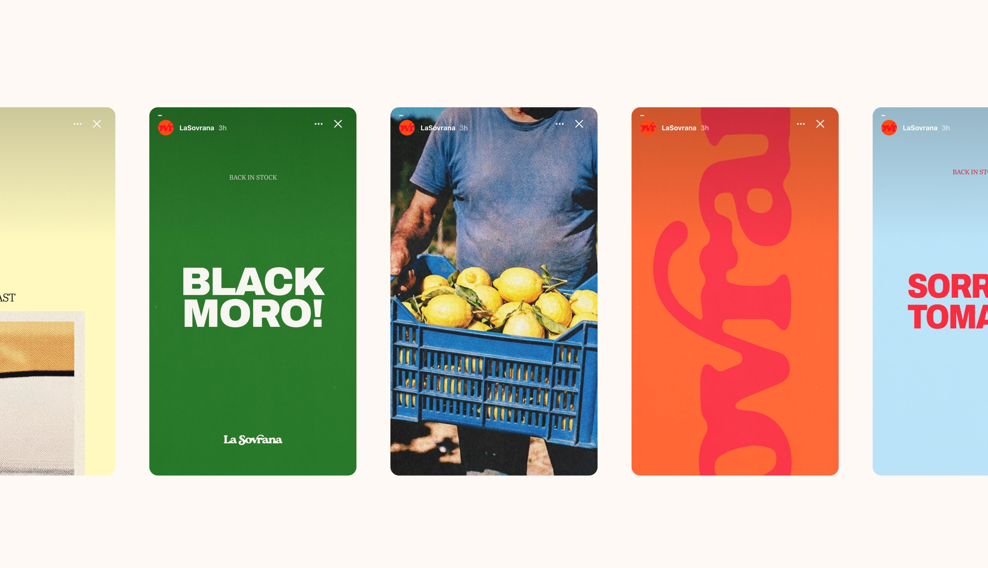 An image of La Sovrana brand and visual identity