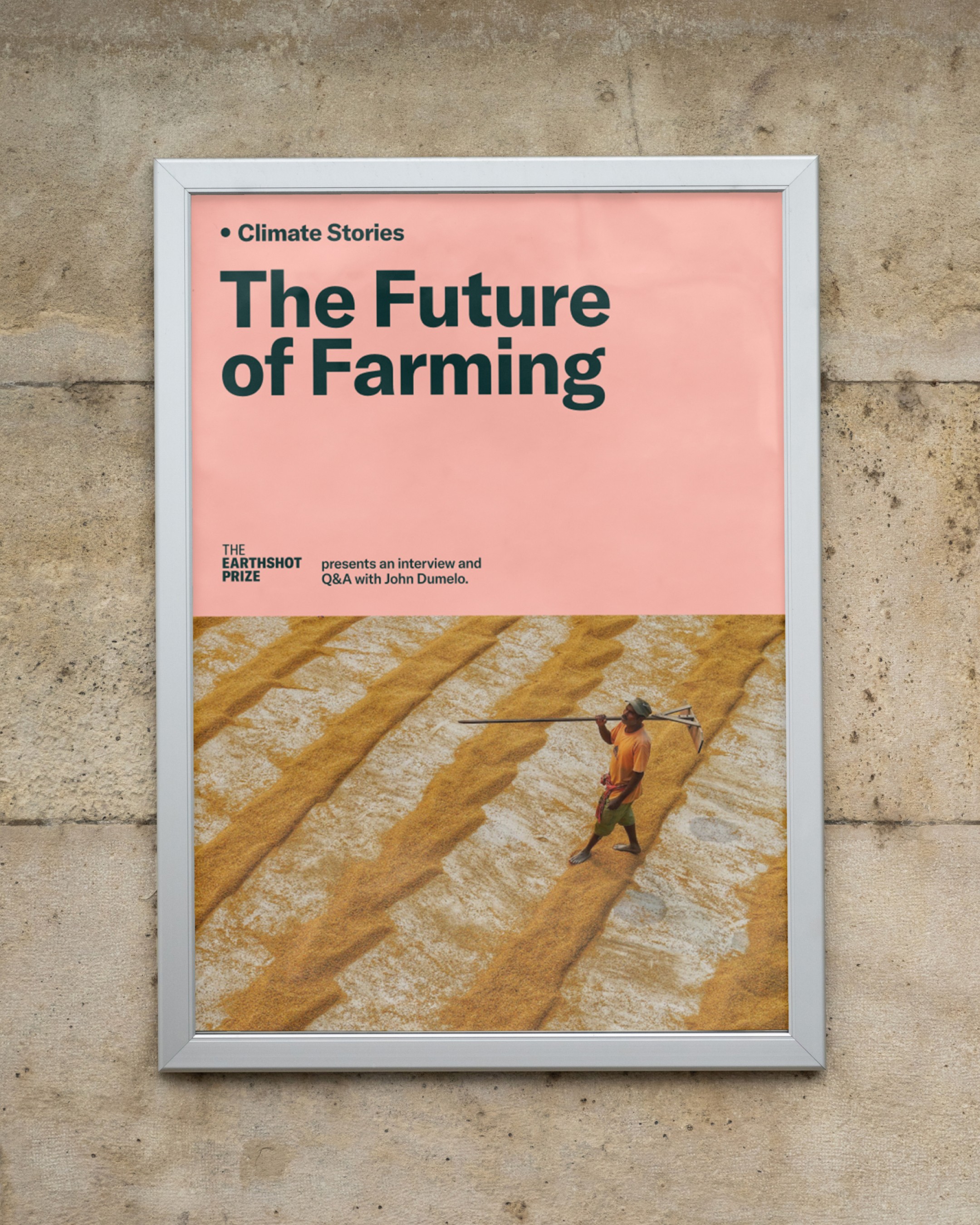 A image of The Earthshot Prize branding in an ooh poster showing the brand system