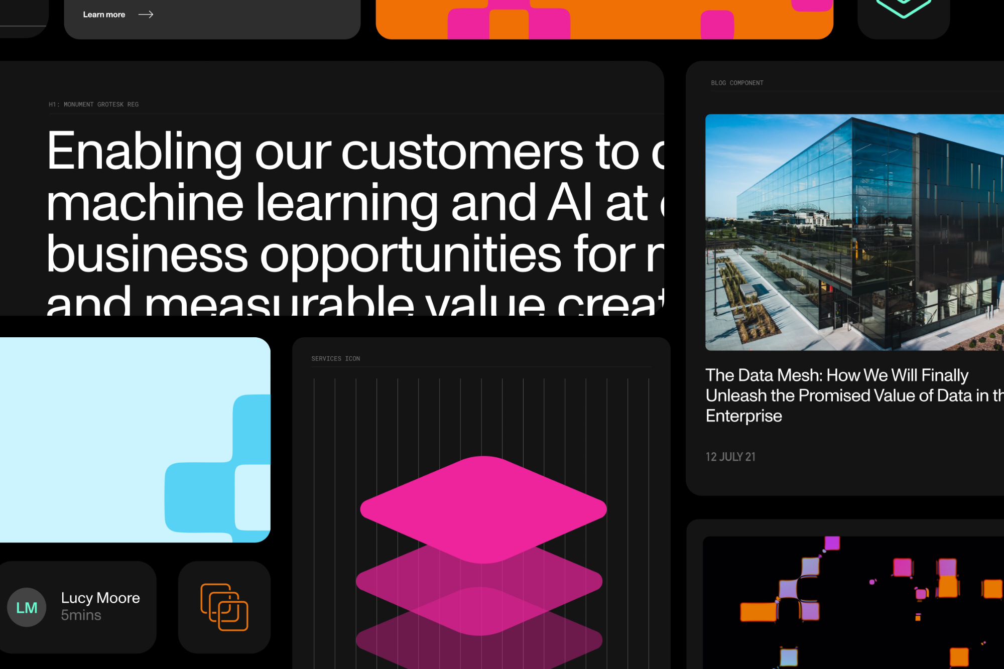 An image of Mesh AI guidelines showing type and brand system