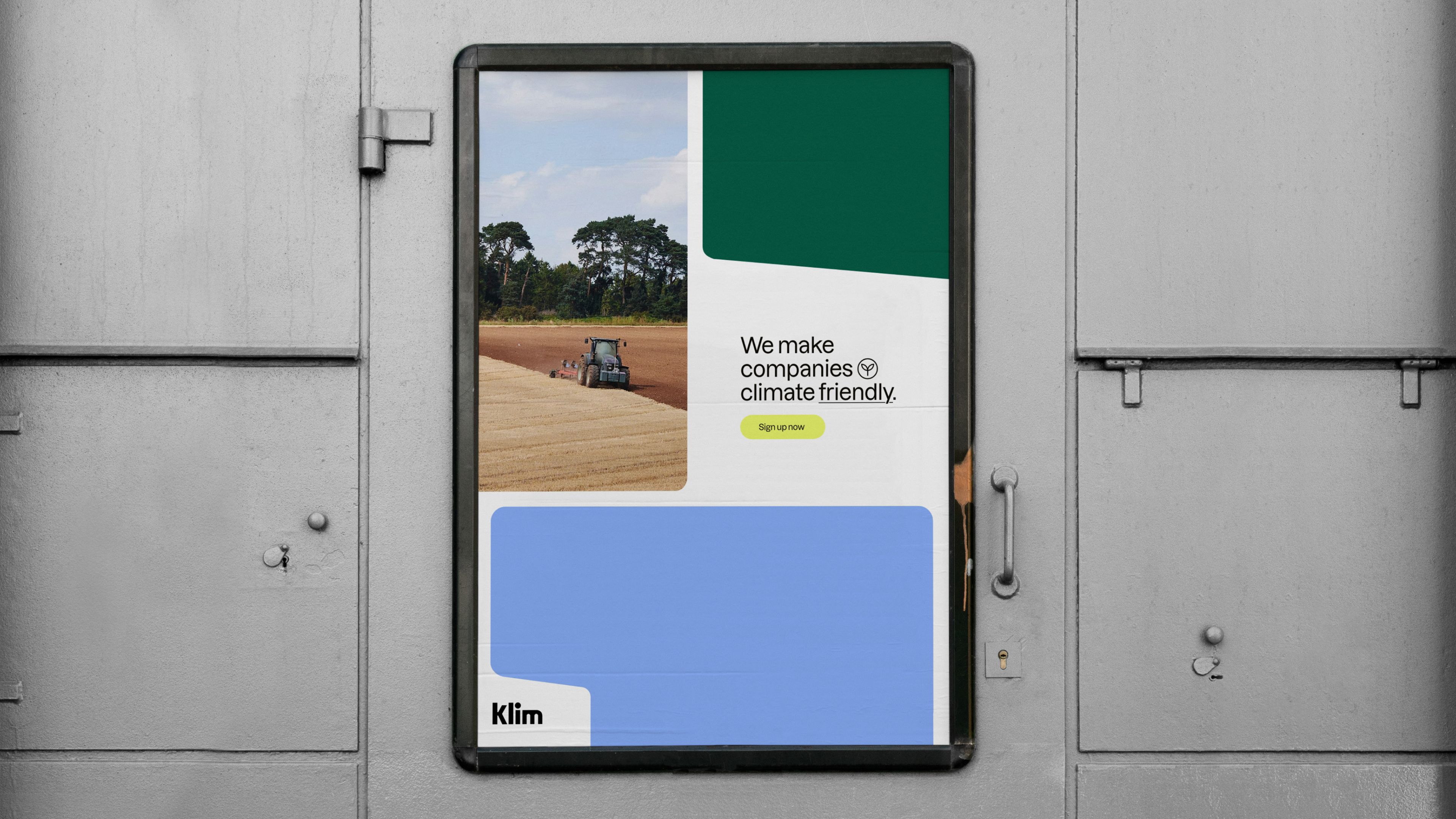 An image of a Klim poster showing key visual and logo 