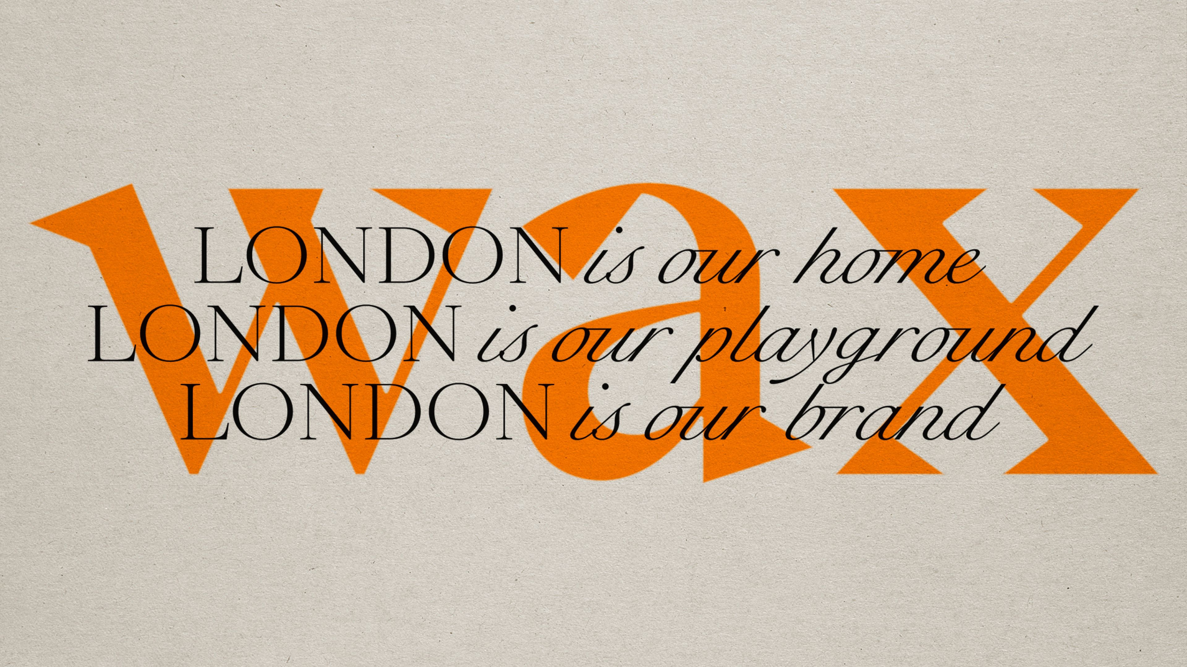 An image of Wax London logo and typography