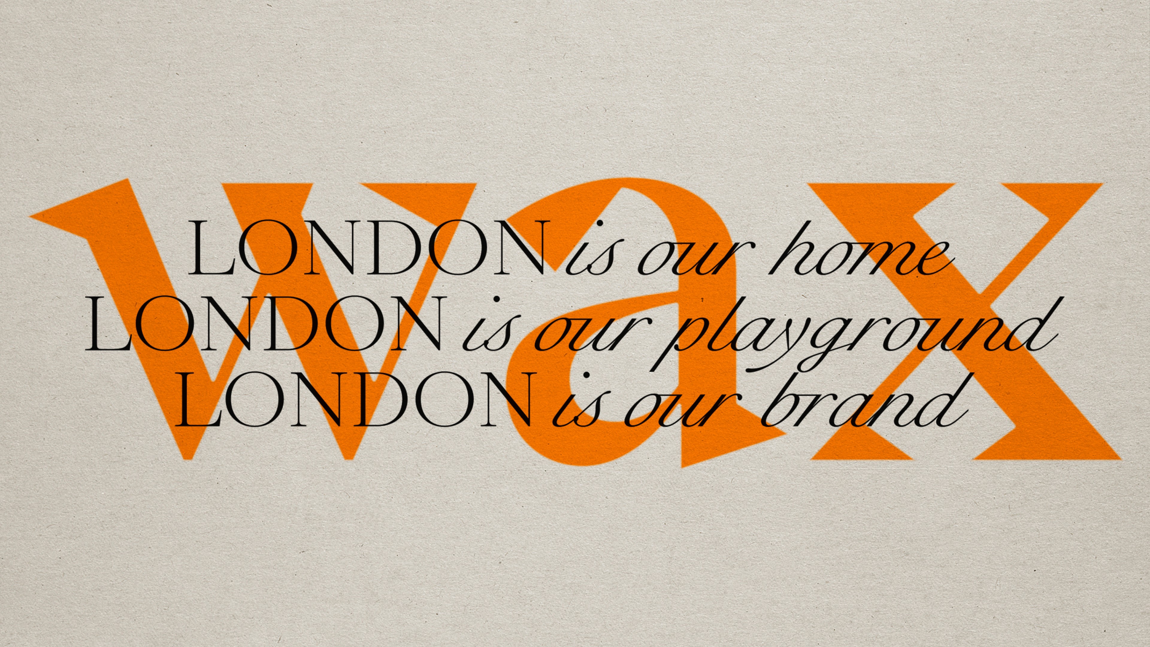 An image of Wax London logo and typography