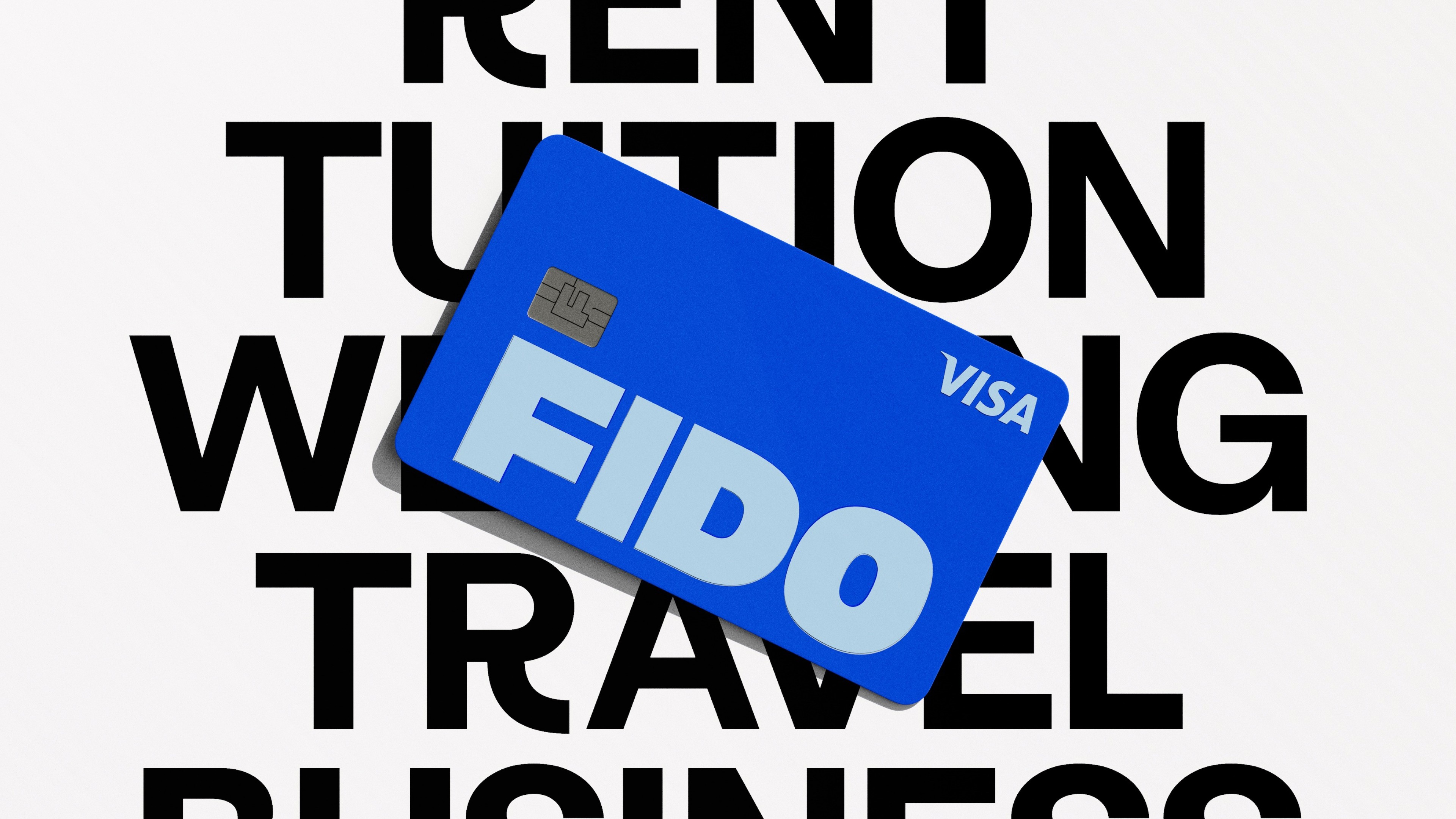 An image of Fido bank brand on a bank card as a key visual for marketing
