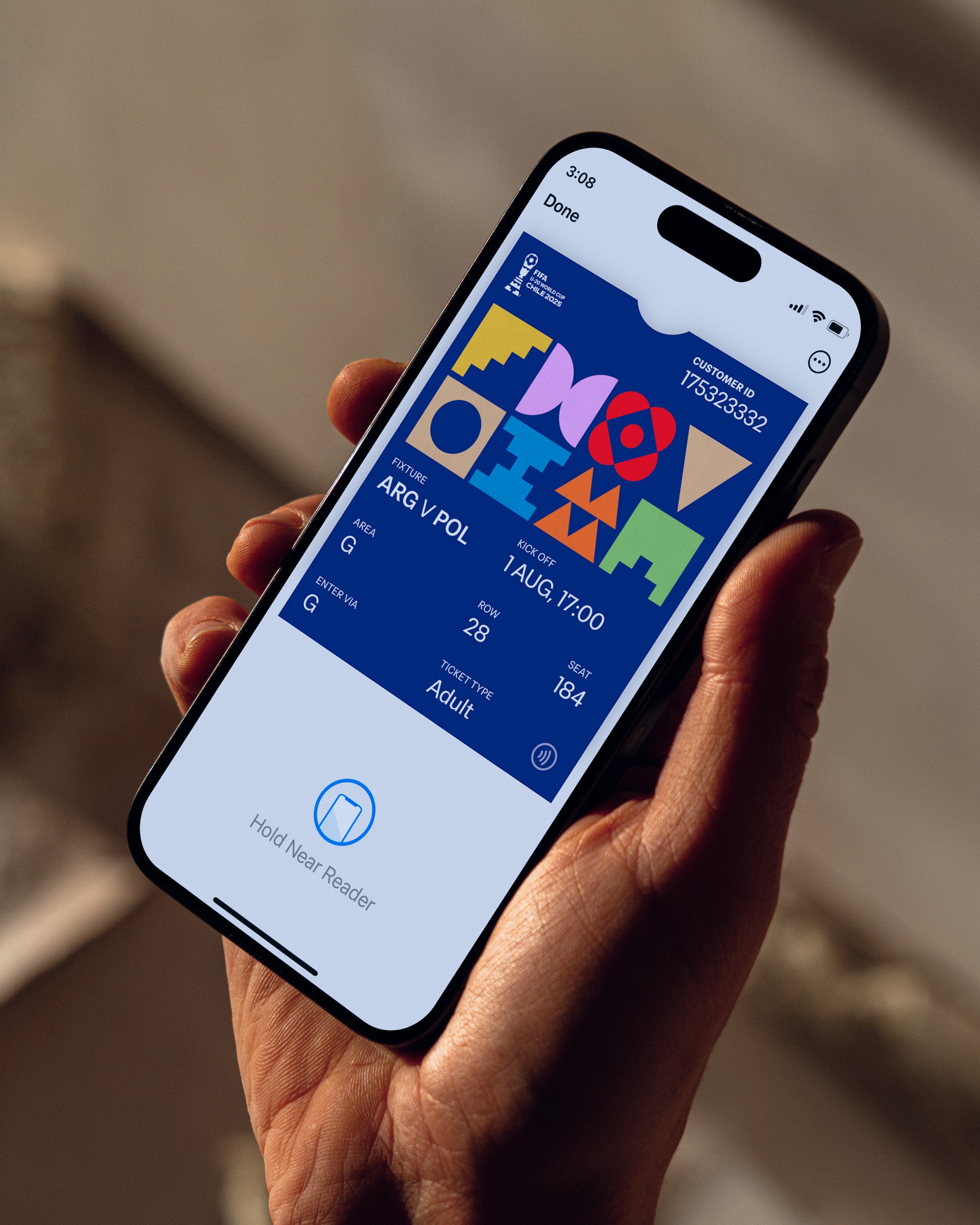 An image of Fifa U20 World Cup Chile e-ticket ticket digital experience game tournament