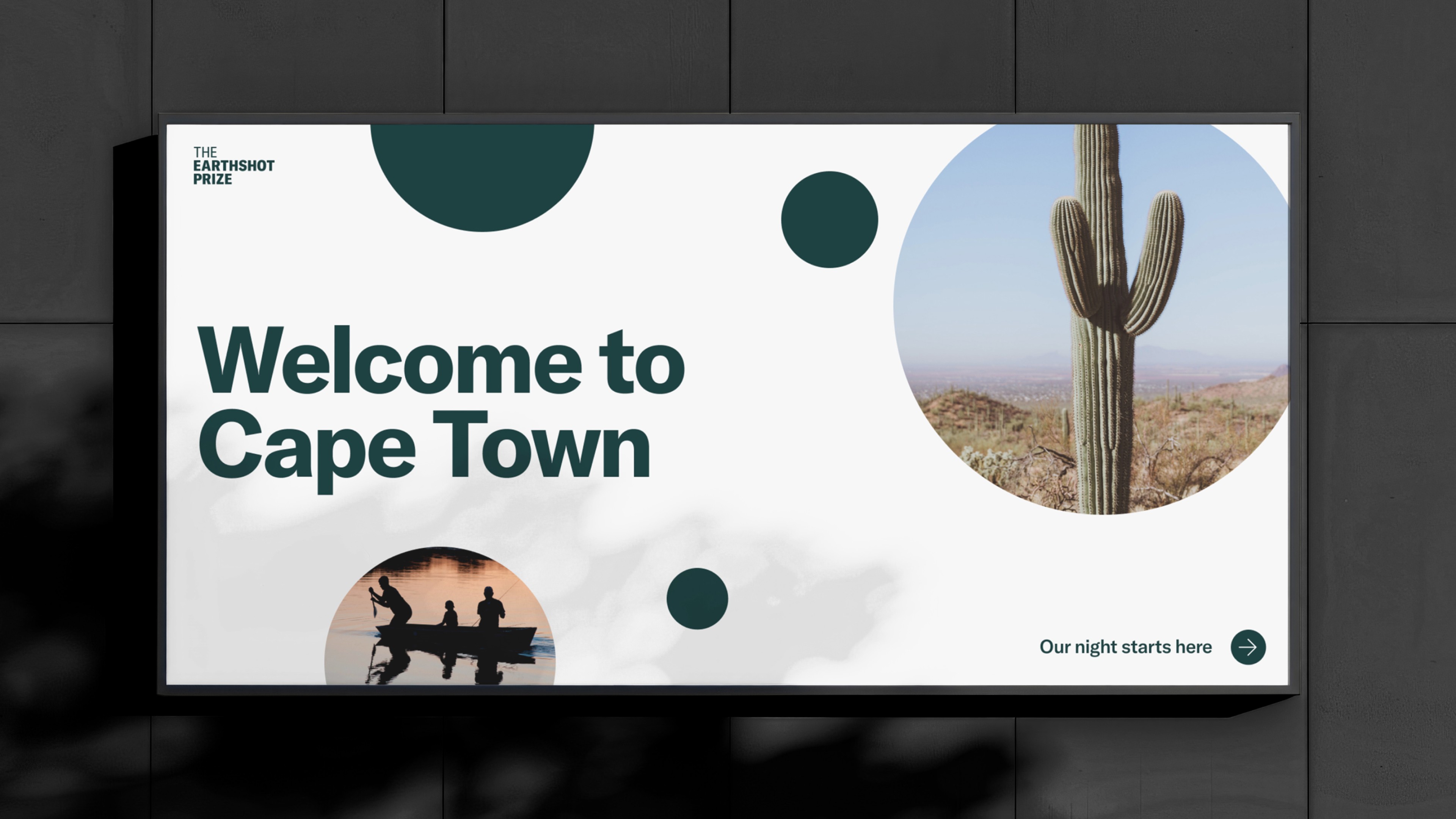 A image of The Earthshot Prize branding in an ooh poster for the event in Cape Town