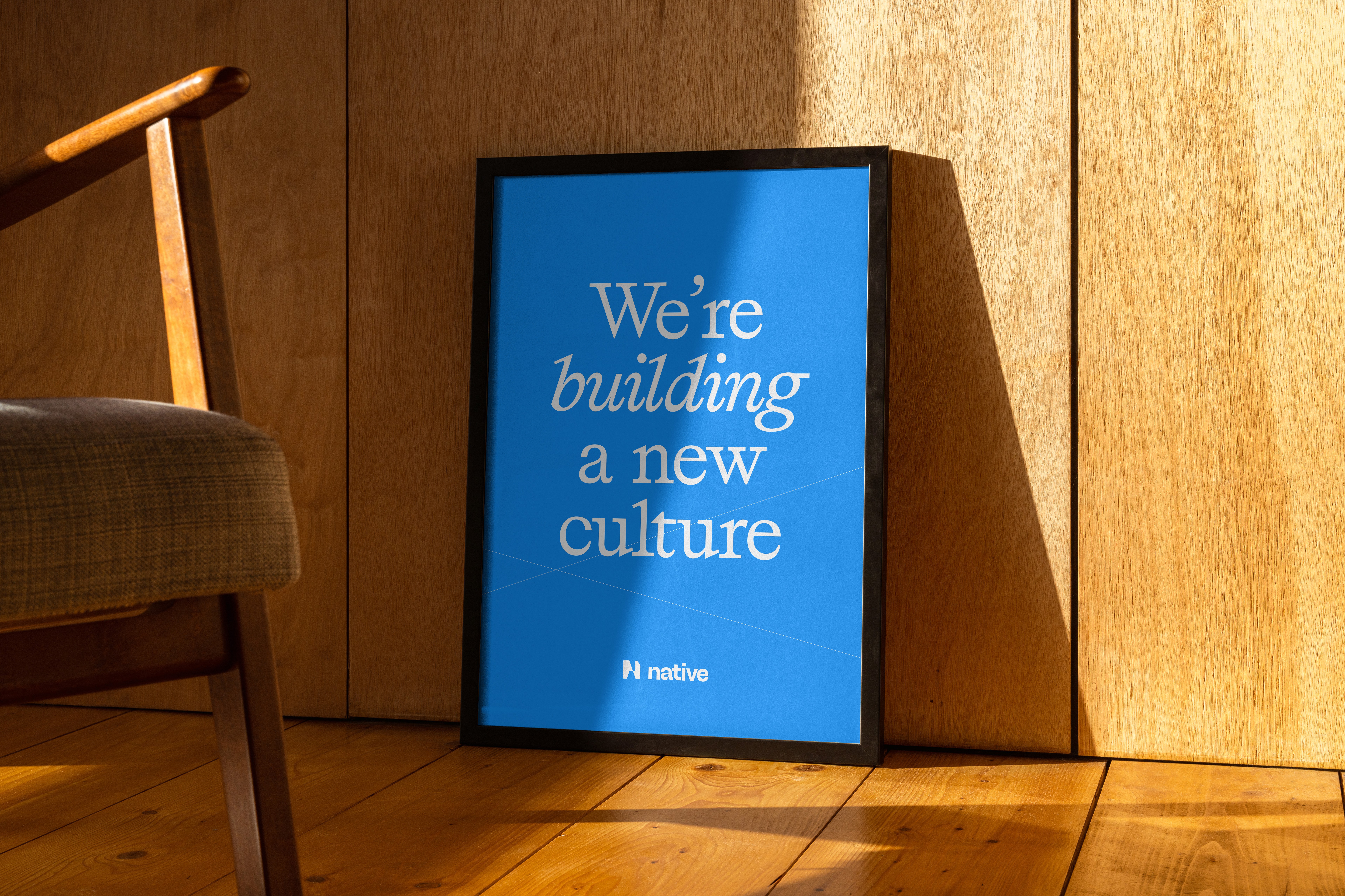 An image of Native brand in a poster showing the strategy as merch