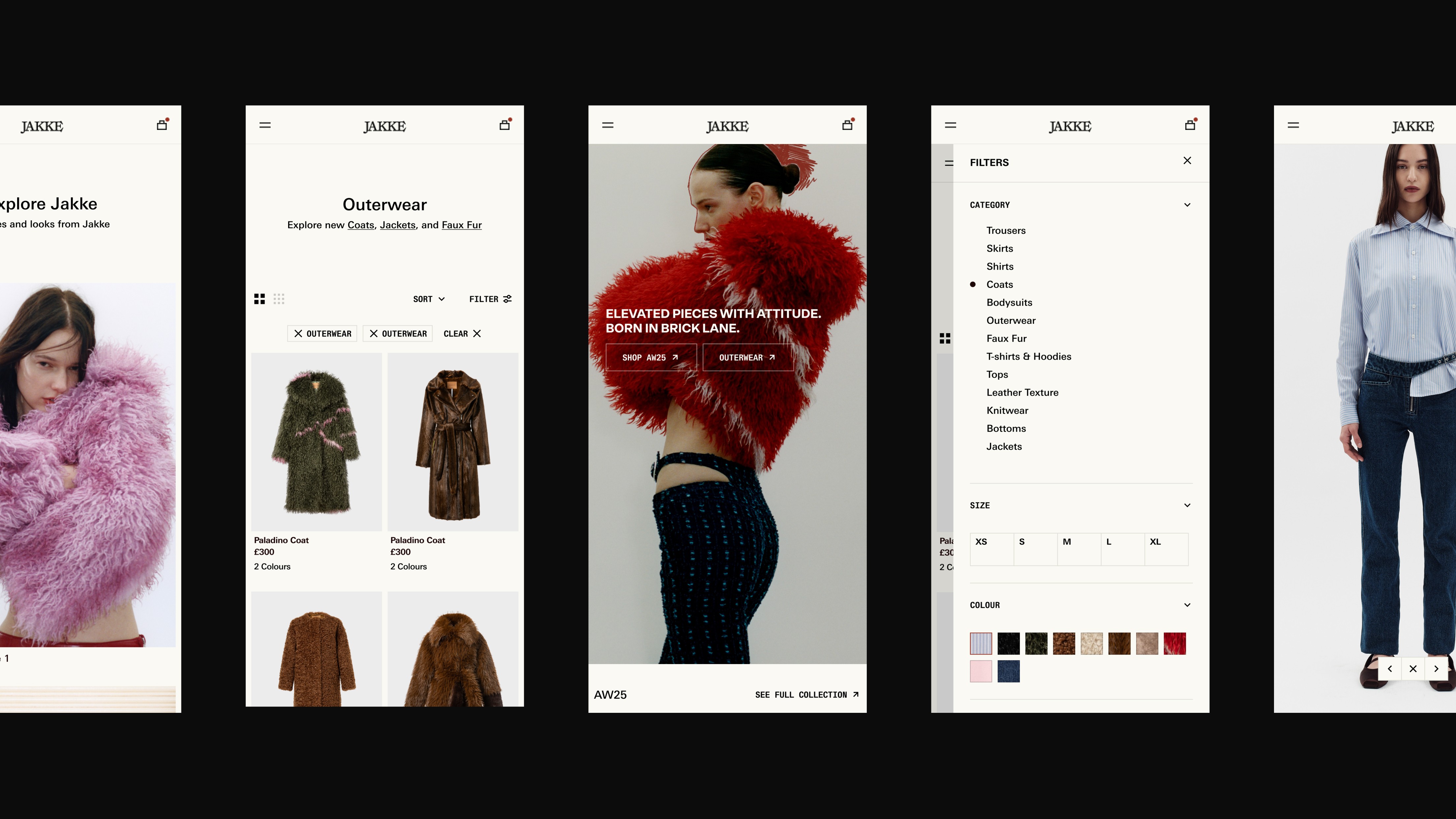 An image of Jakke E-Commerce website mobile