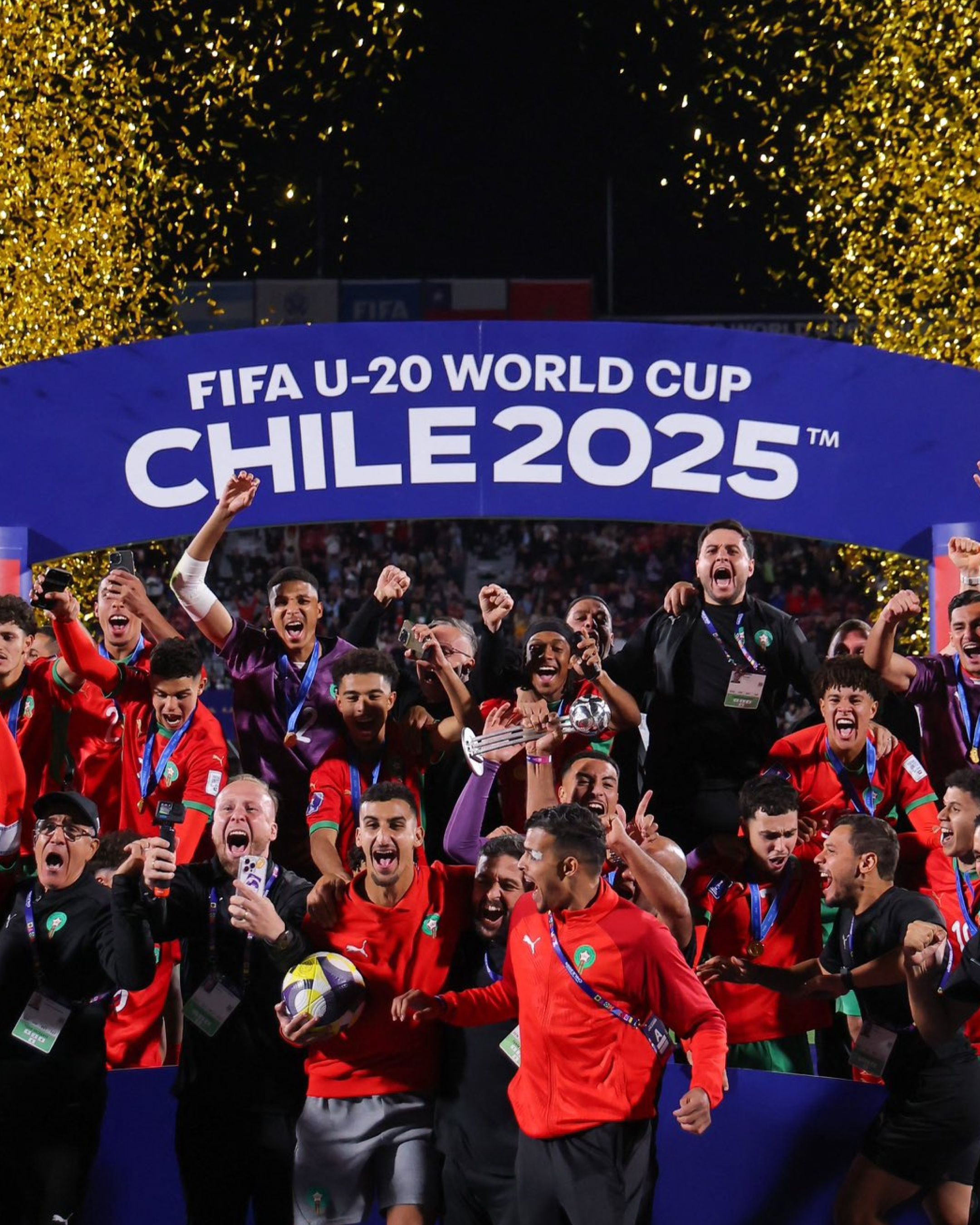 An image of Fifa U20 World Cup Chile winners celebration