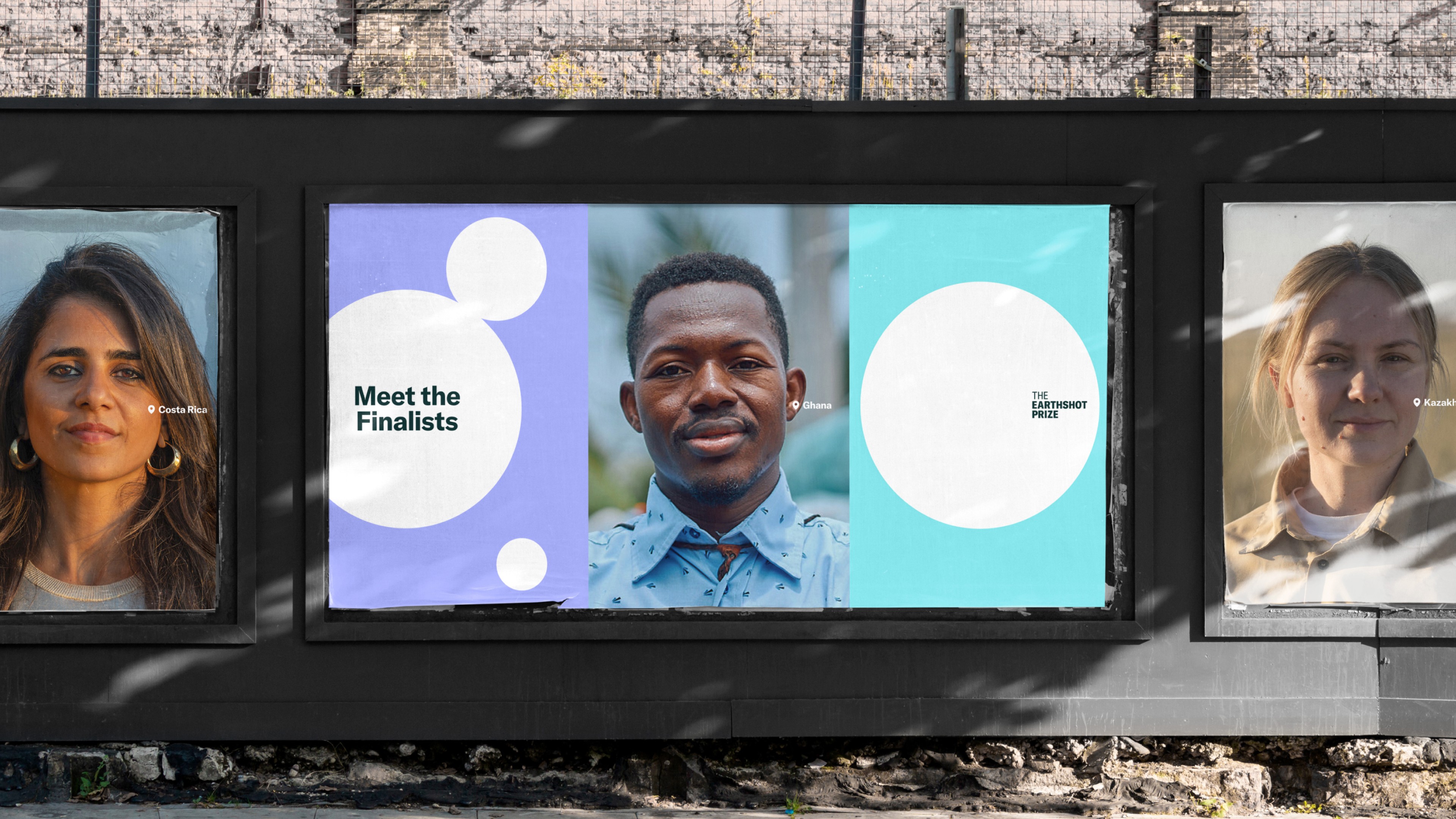 A image of The Earthshot Prize branding in an ooh poster showing the brand system