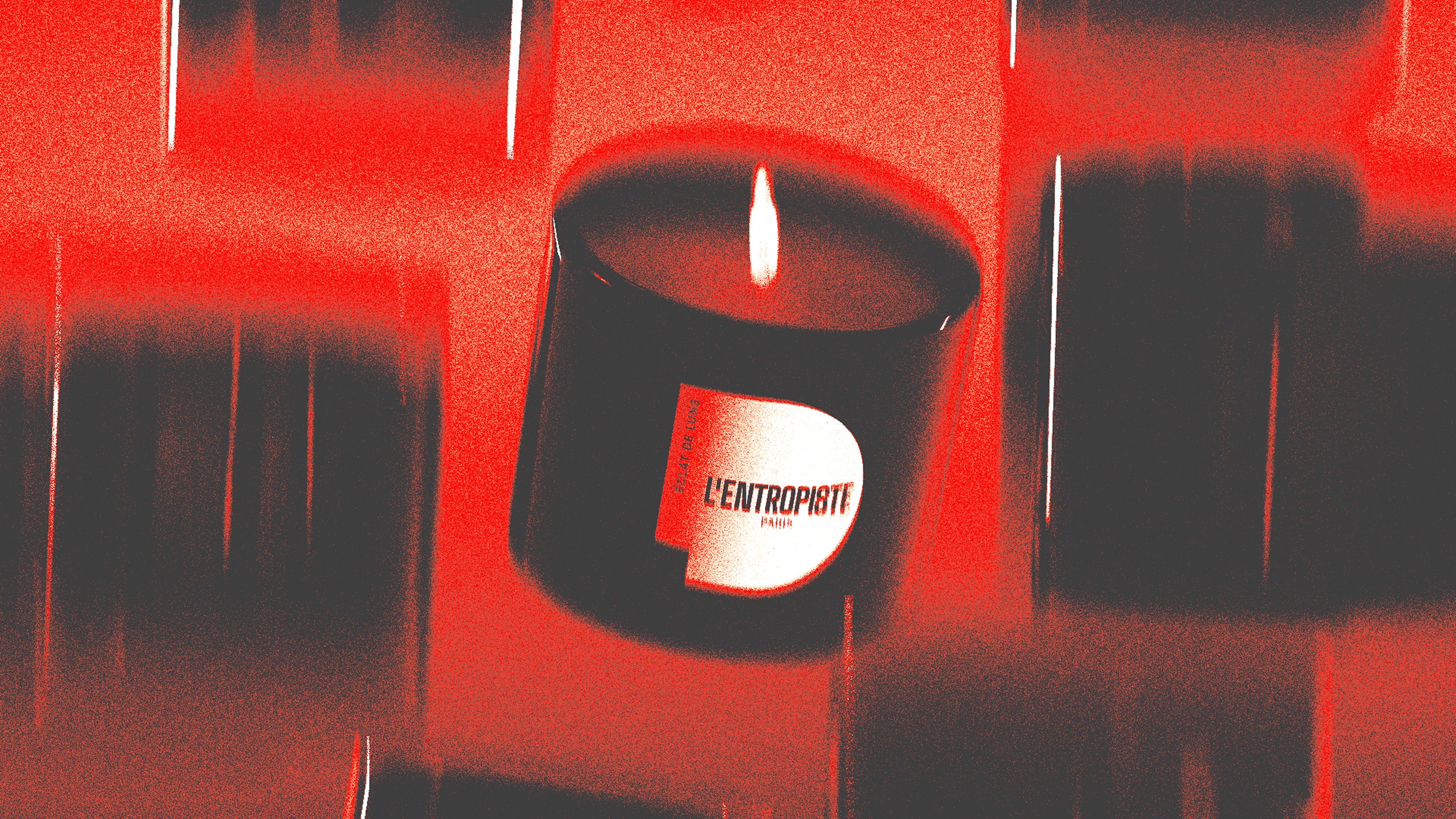 An image of L’Entropiste fragrance launch campaign marketing showing product CGI and still life