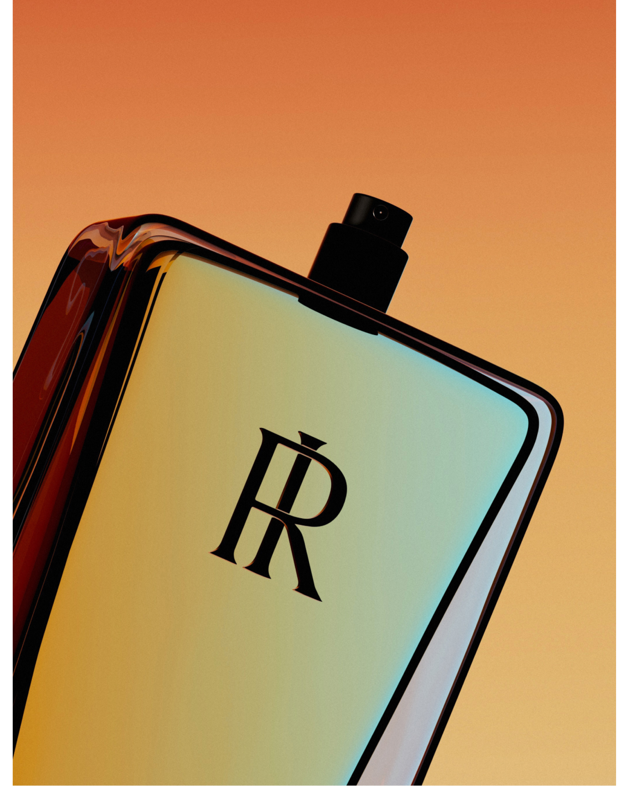 An image of Risen fragrance bottle design as still life photo