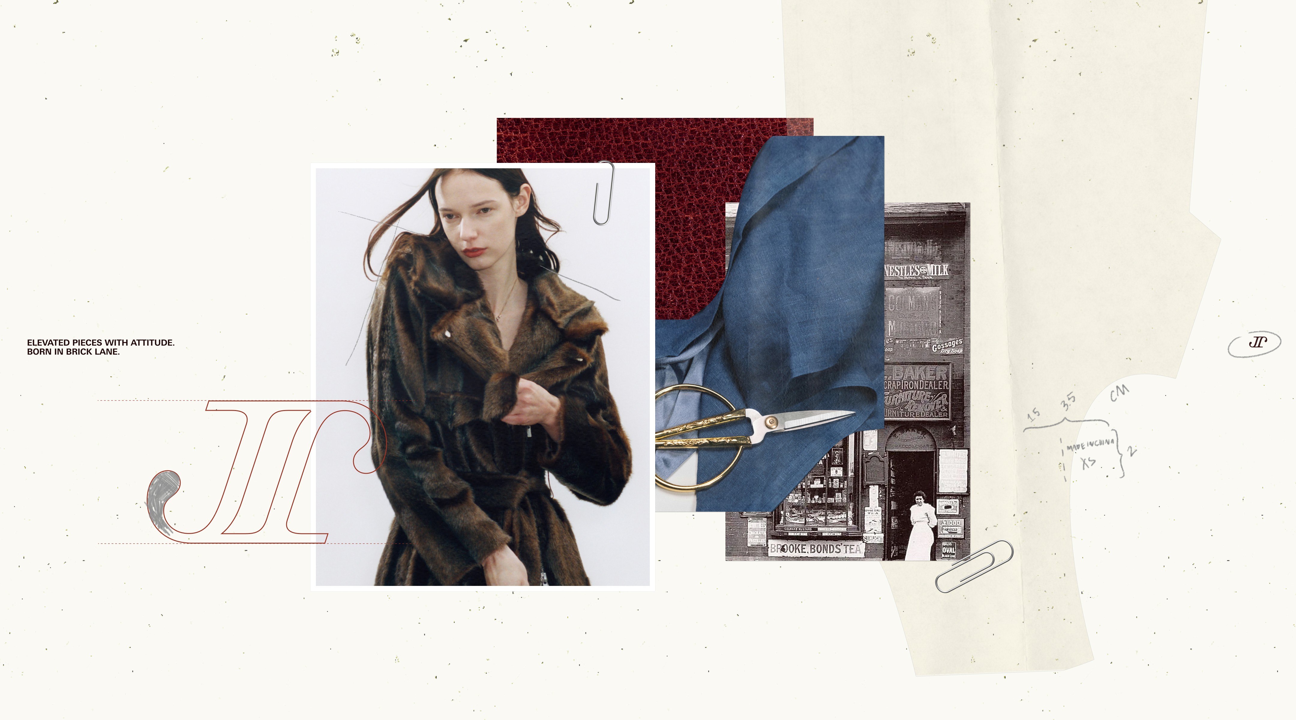 An image of Jake womenswear fashion brand showing photography and collage