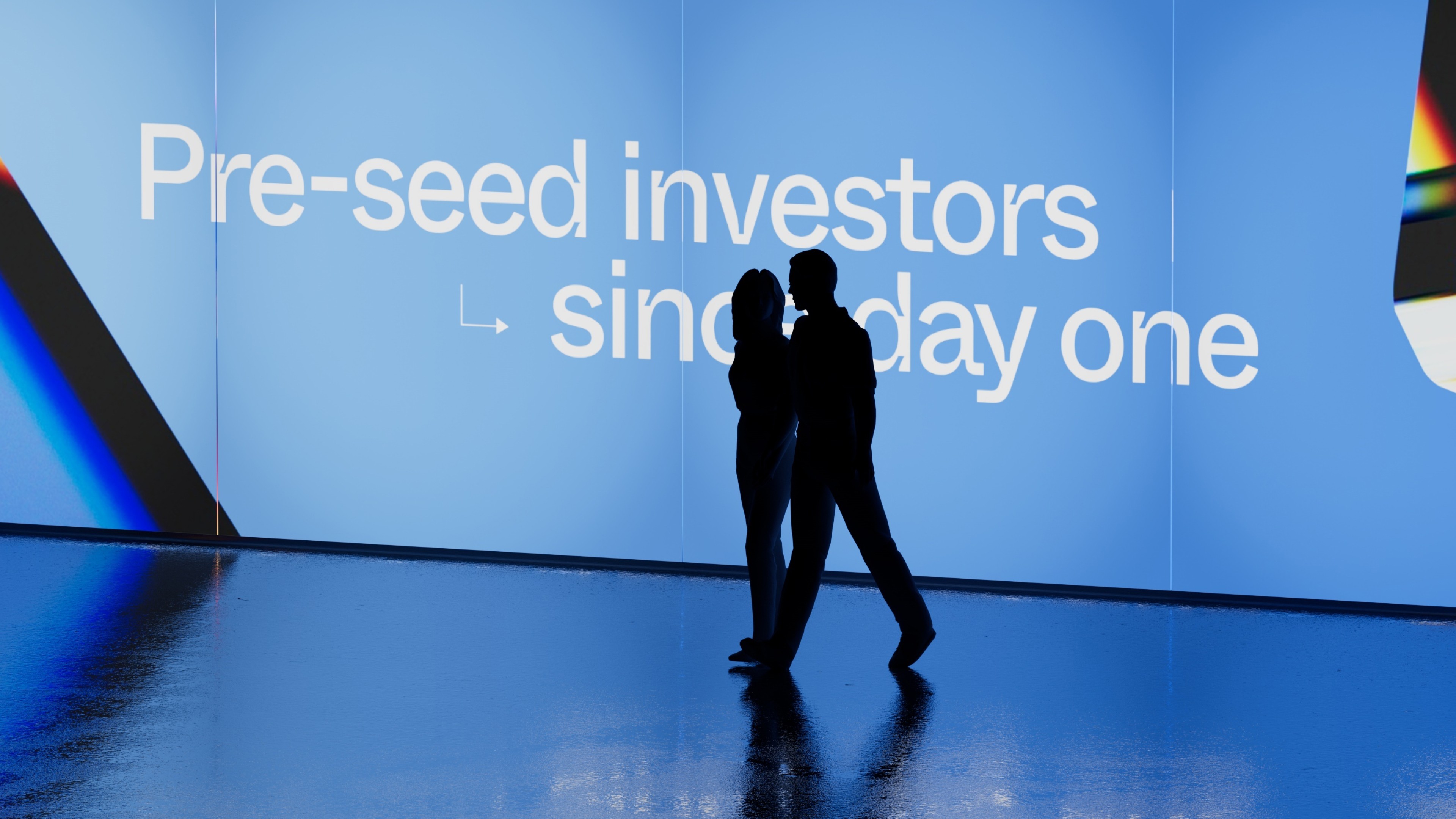 An image of Concept Ventures logo and key visual in a digital screen at an event