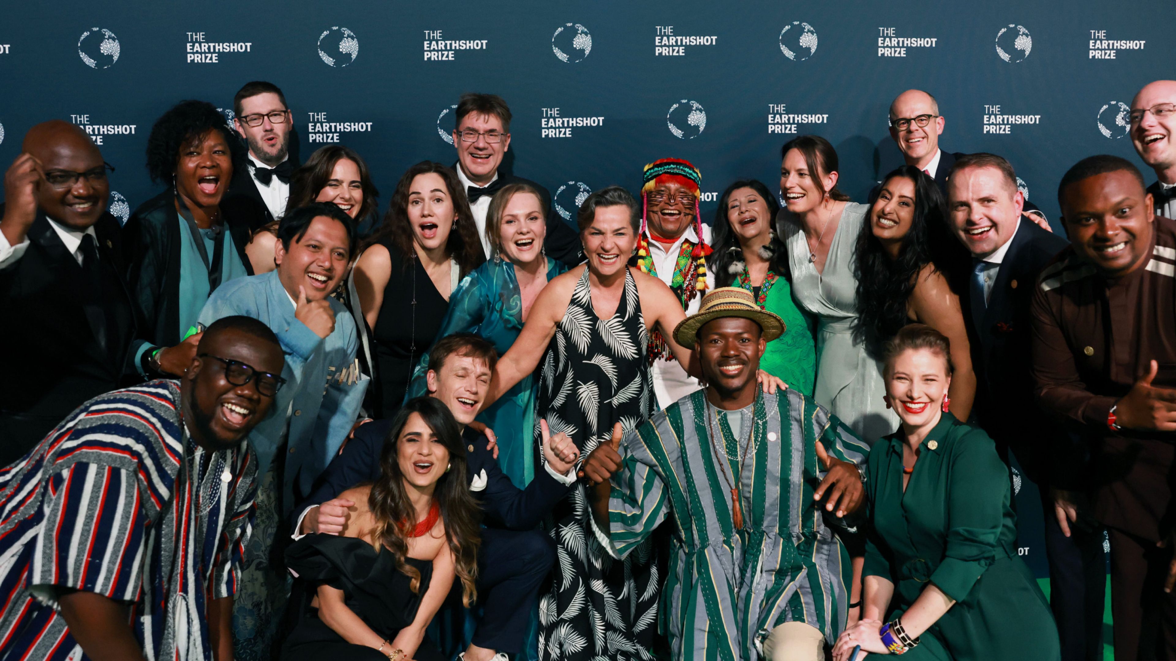 A image of The Earthshot Prize branding at the event in Cape Town with the finalists