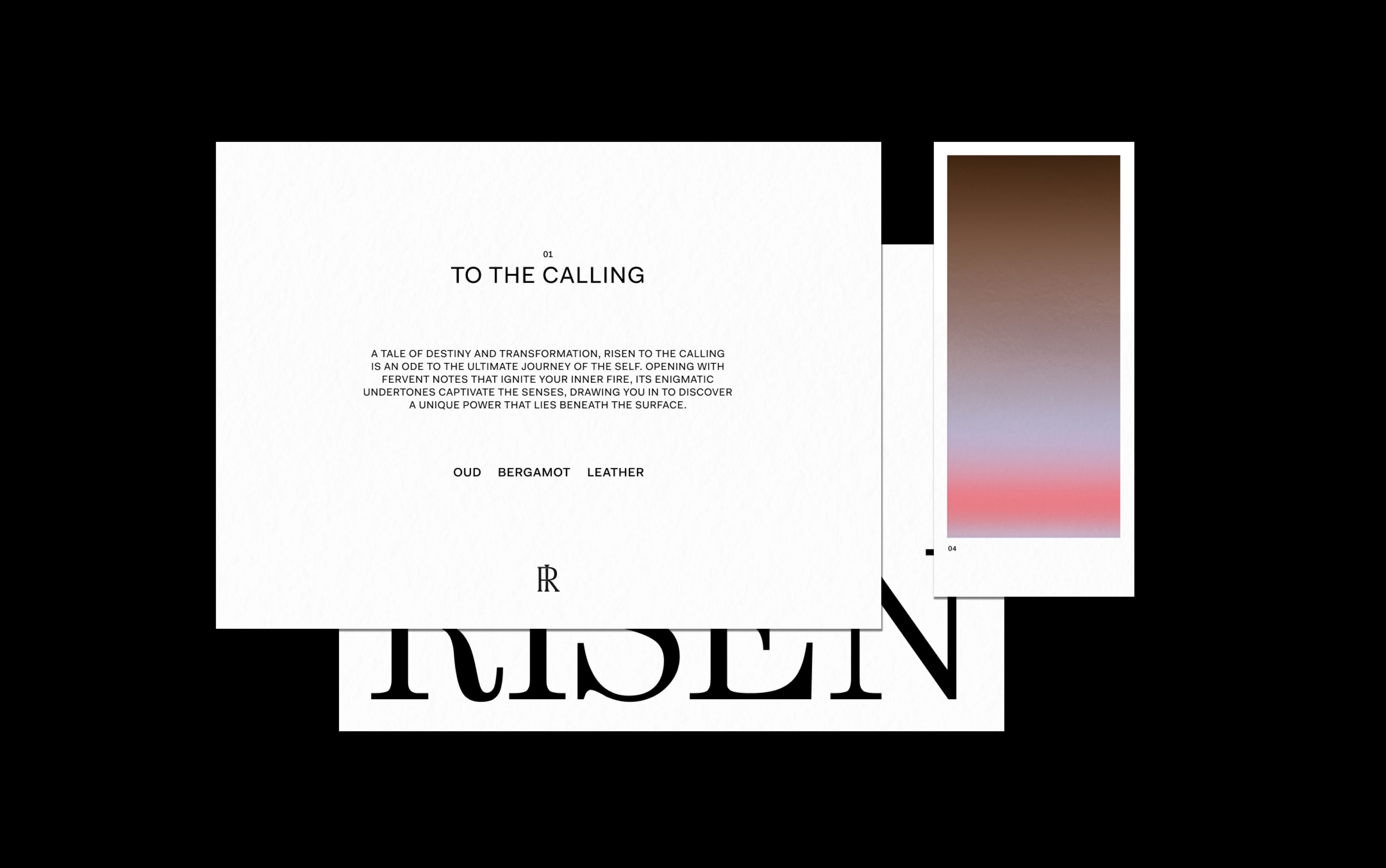 An image of Risen fragrance print design for POS