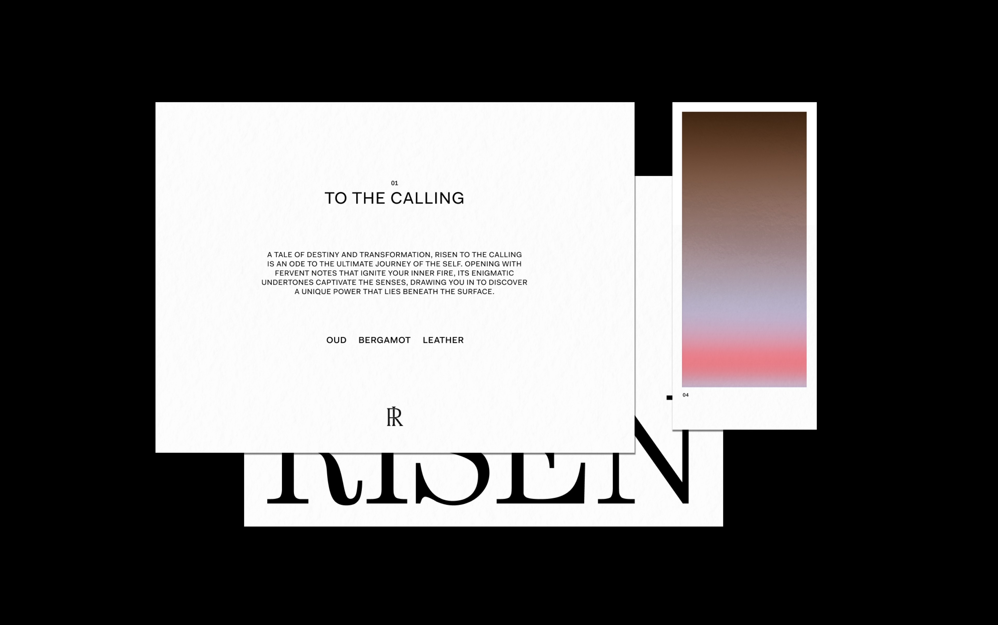 An image of Risen fragrance print design for POS