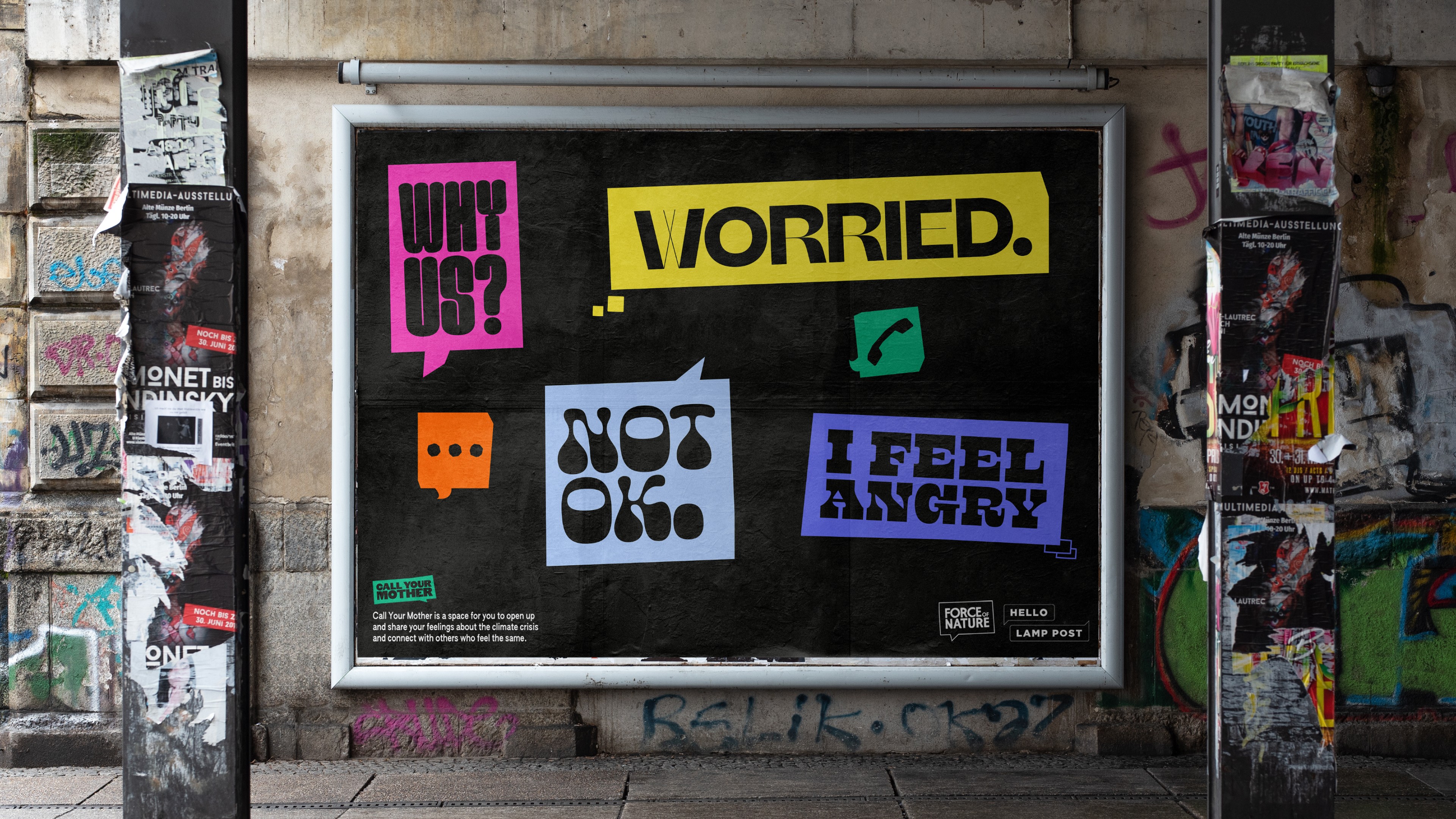 An image of Call Your Mother at COP26 in a OOH poster format