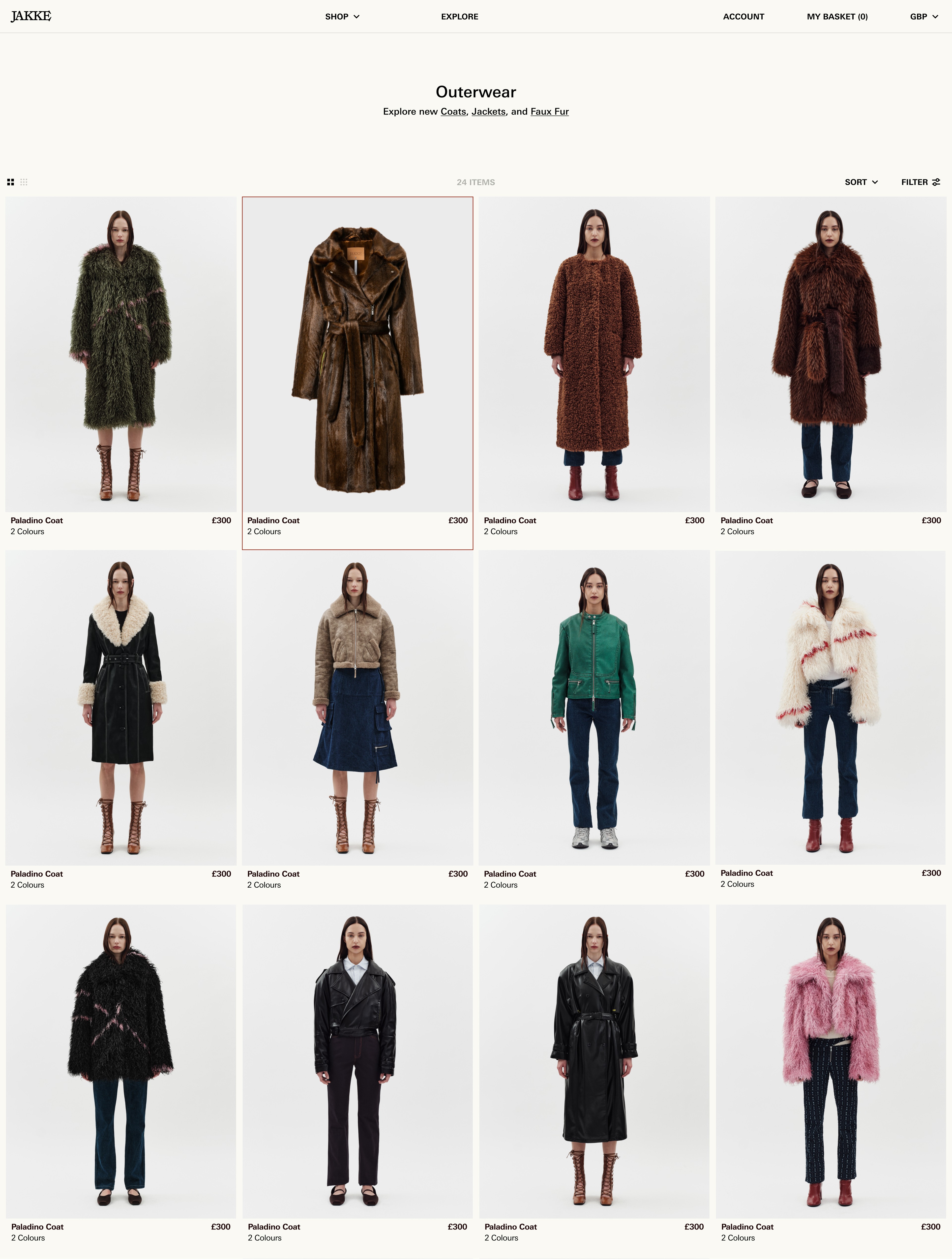 An image of Jakke E-Commerce website desktop