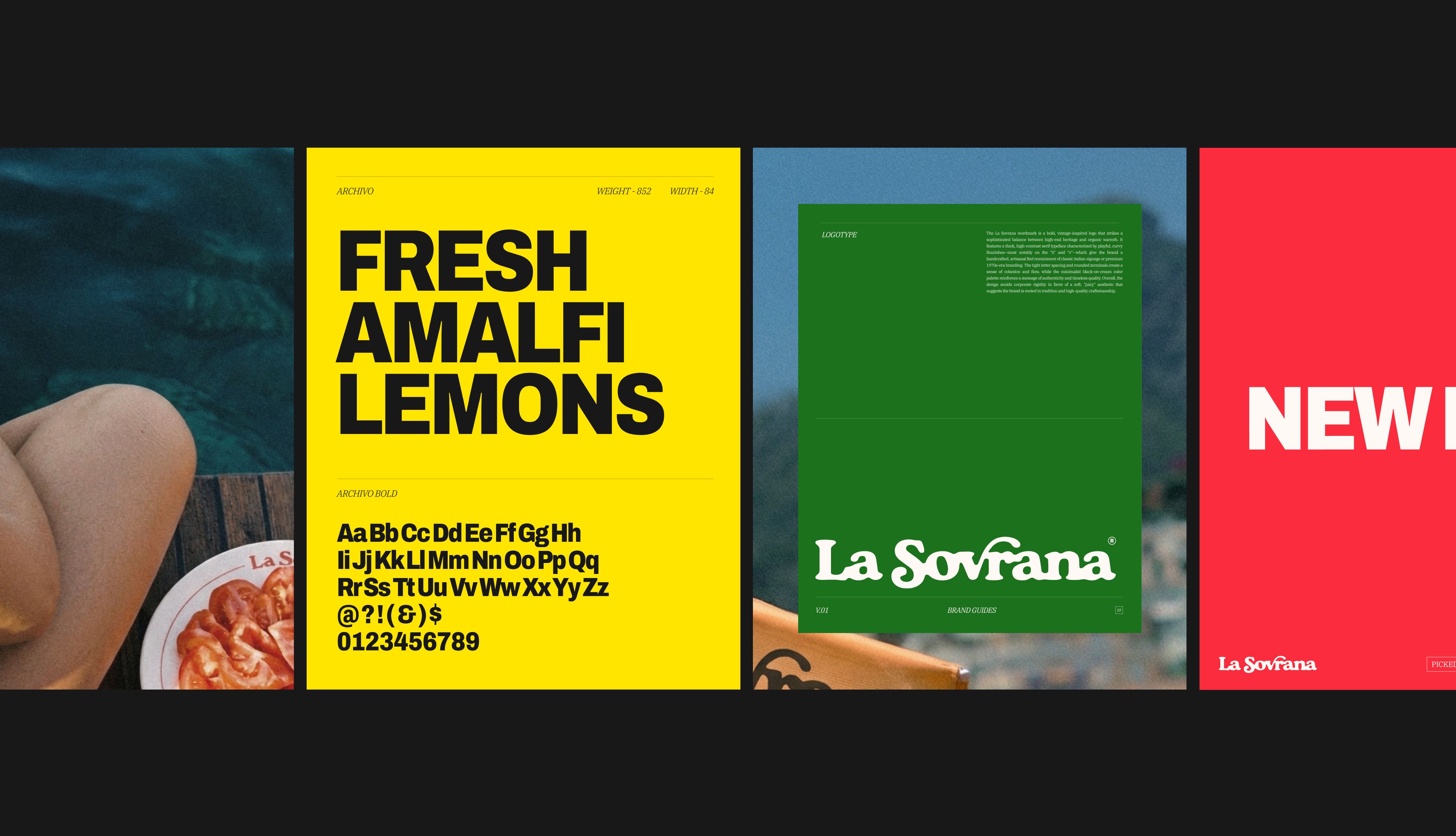 An image of La Sovrana brand and visual identity